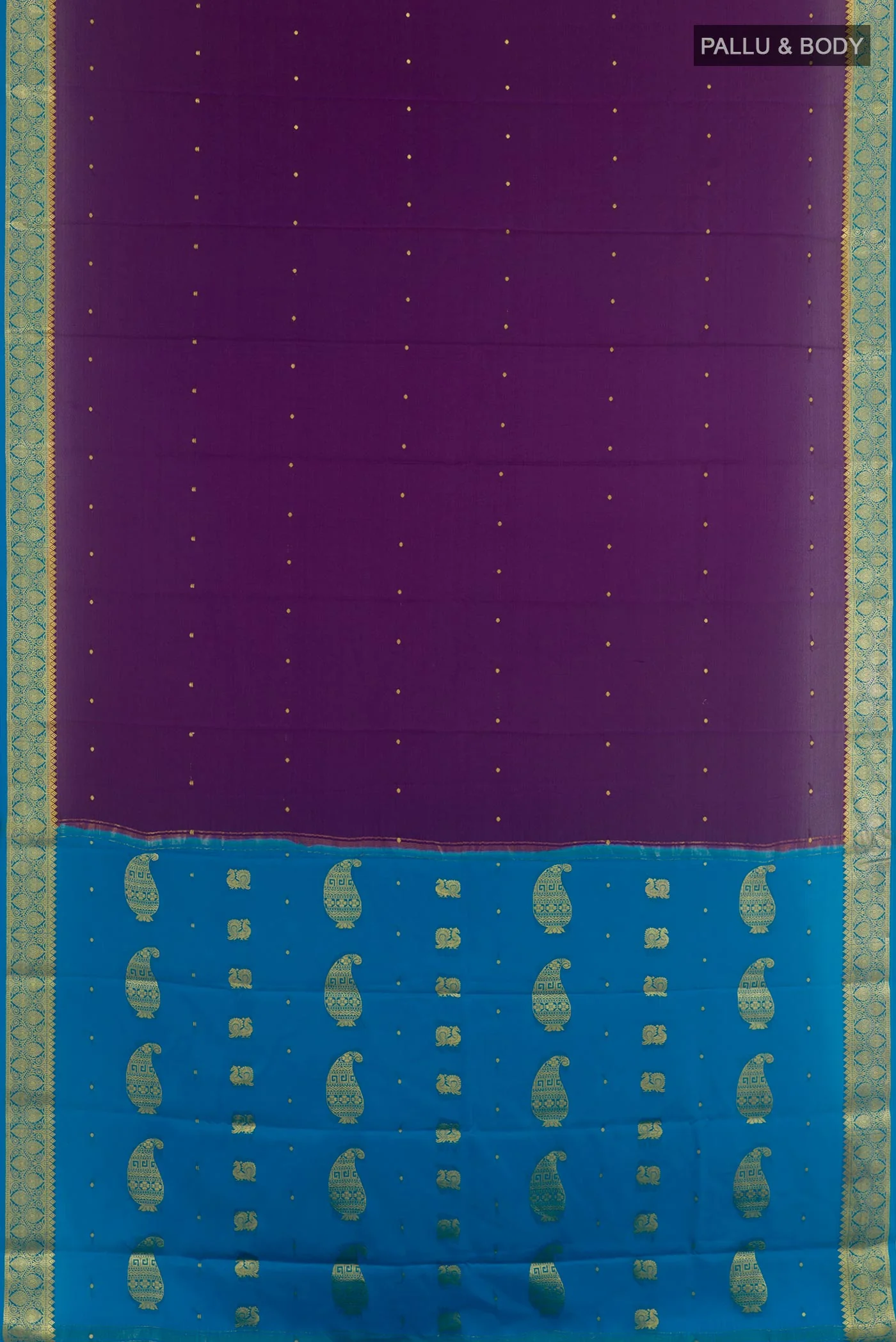Purple Mysore Crepe Saree - Image 3