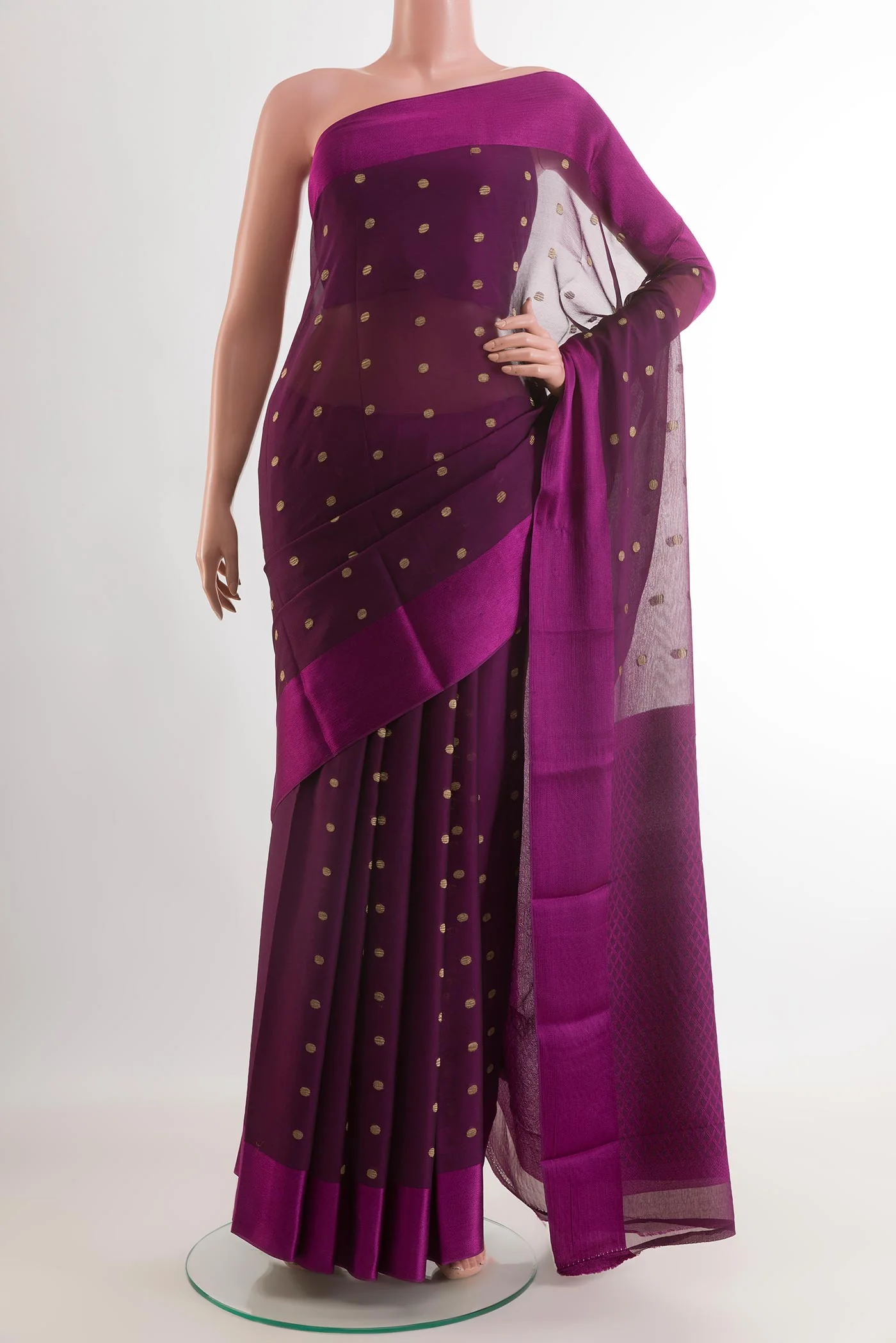 Purple Mysore Georgette Saree