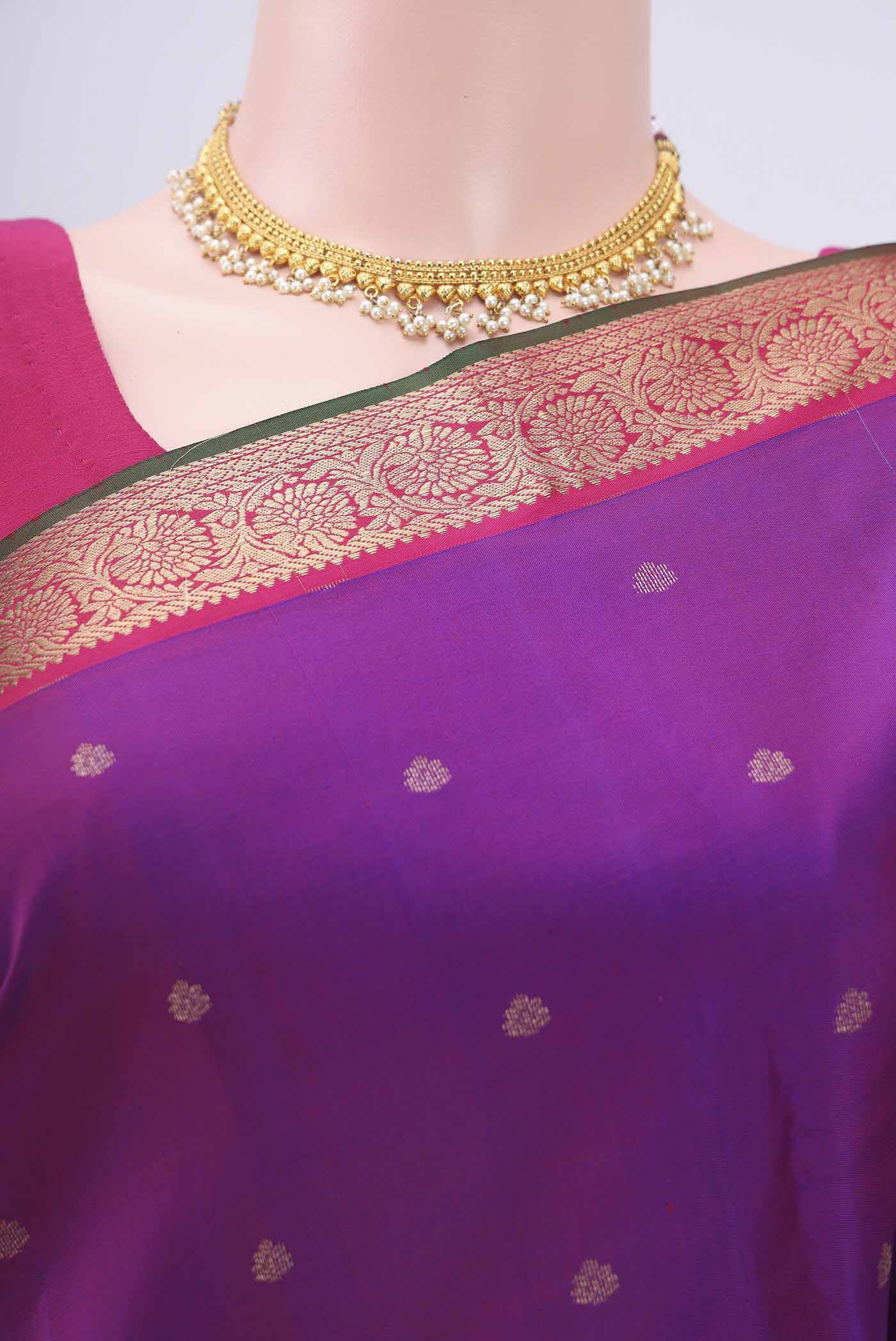Purple Nangavalli Silk [ Salem ] Saree - Image 2