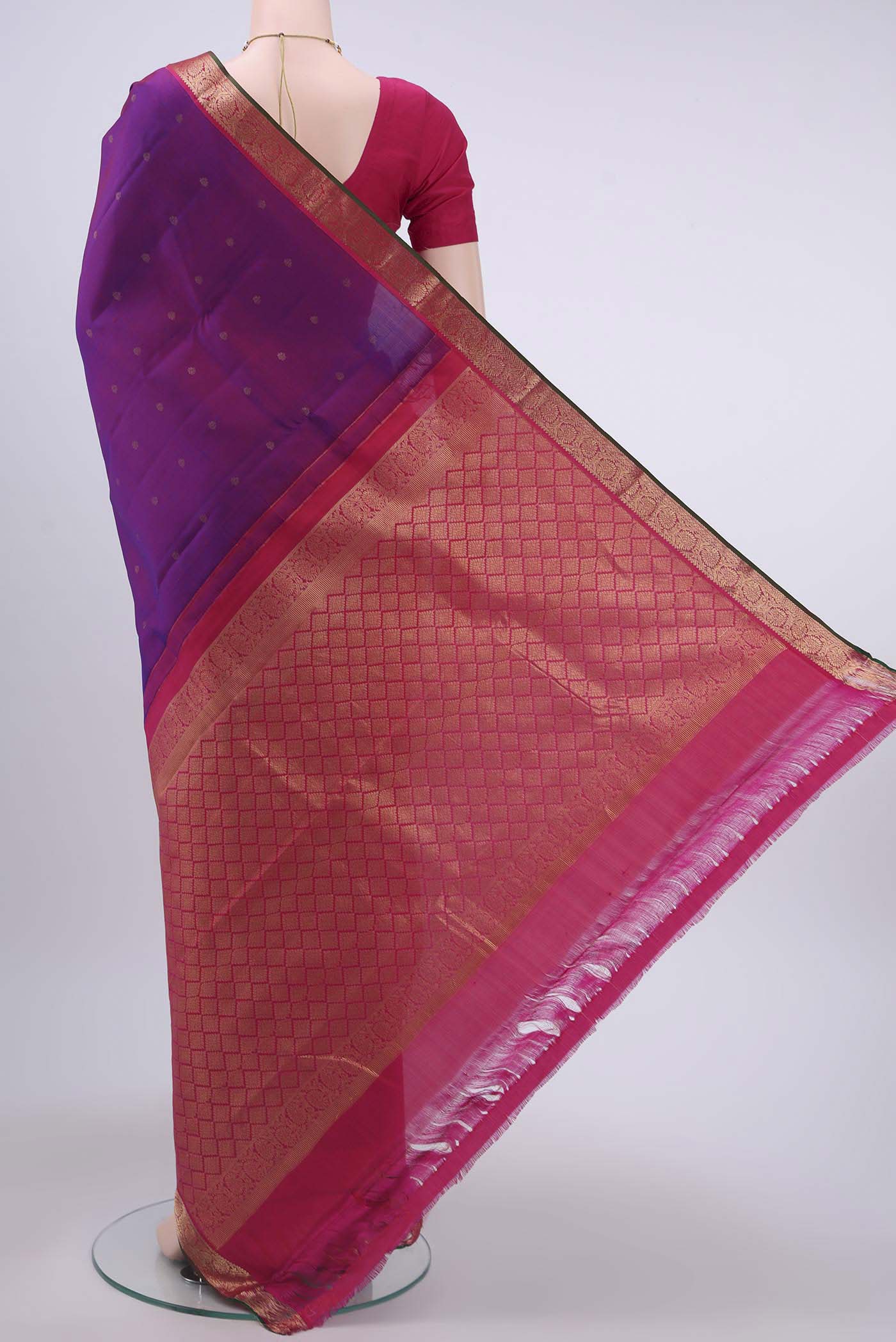 Purple Nangavalli Silk [ Salem ] Saree - Image 3