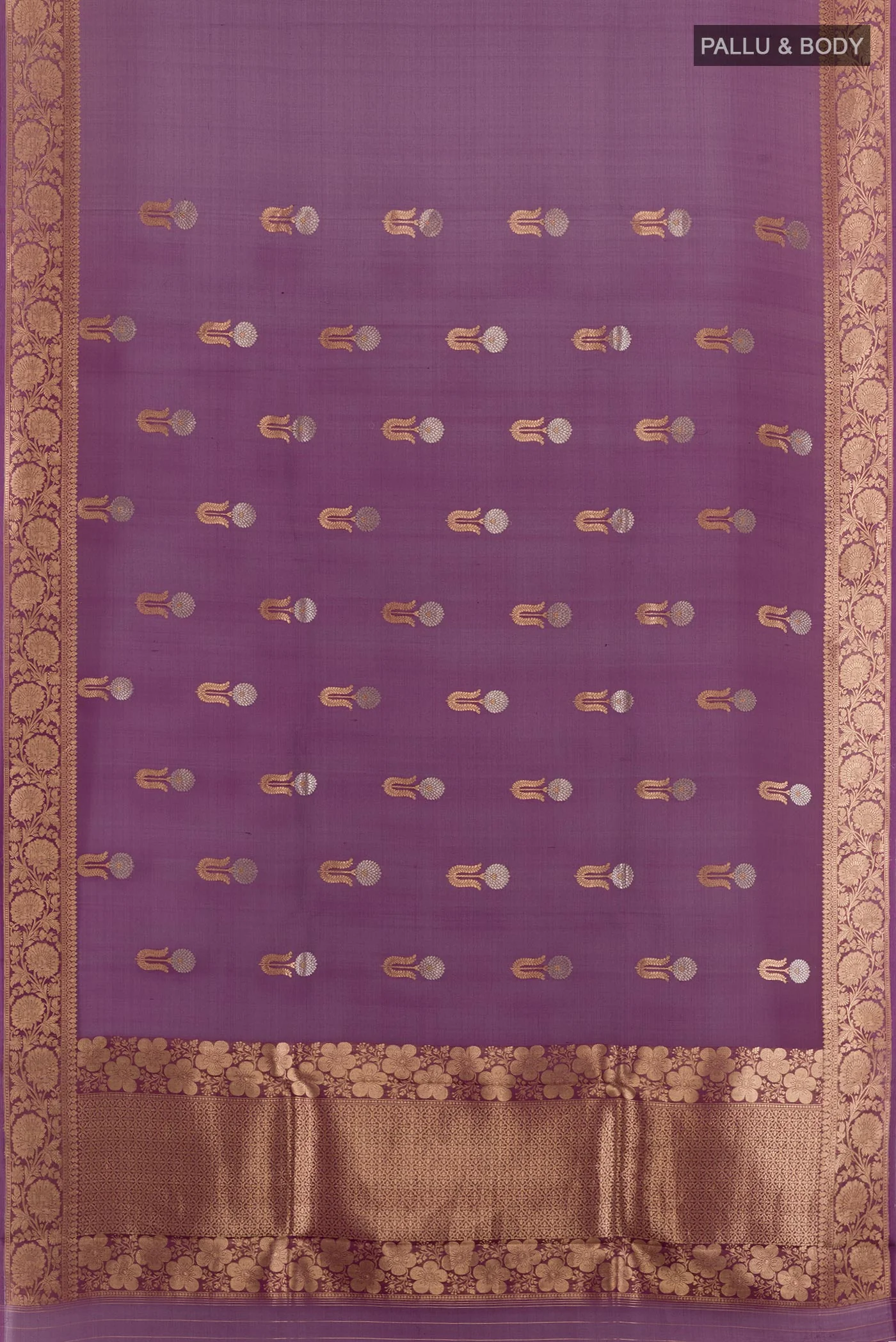 Purple Organza Silk Saree - Image 3