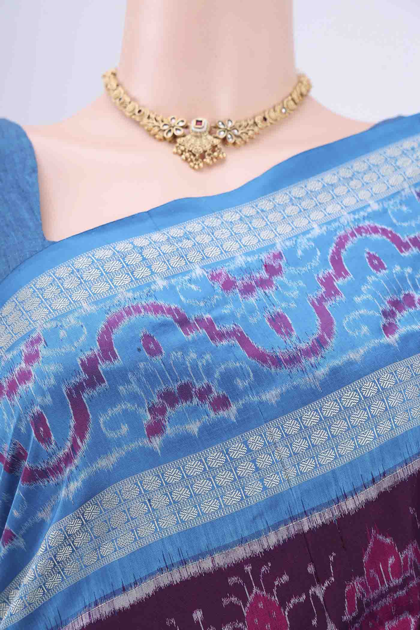 Purple Orissa Silk Saree - Image 2