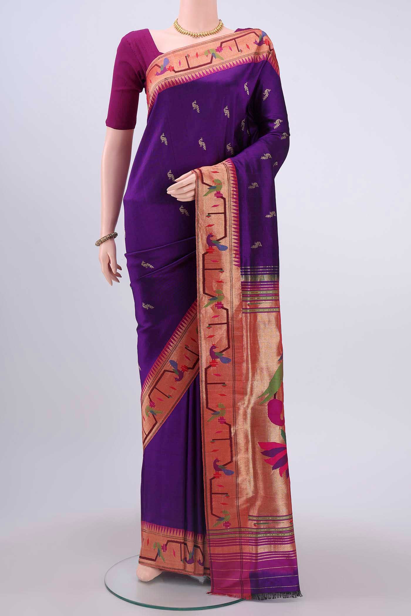Purple Paithani Silk Saree