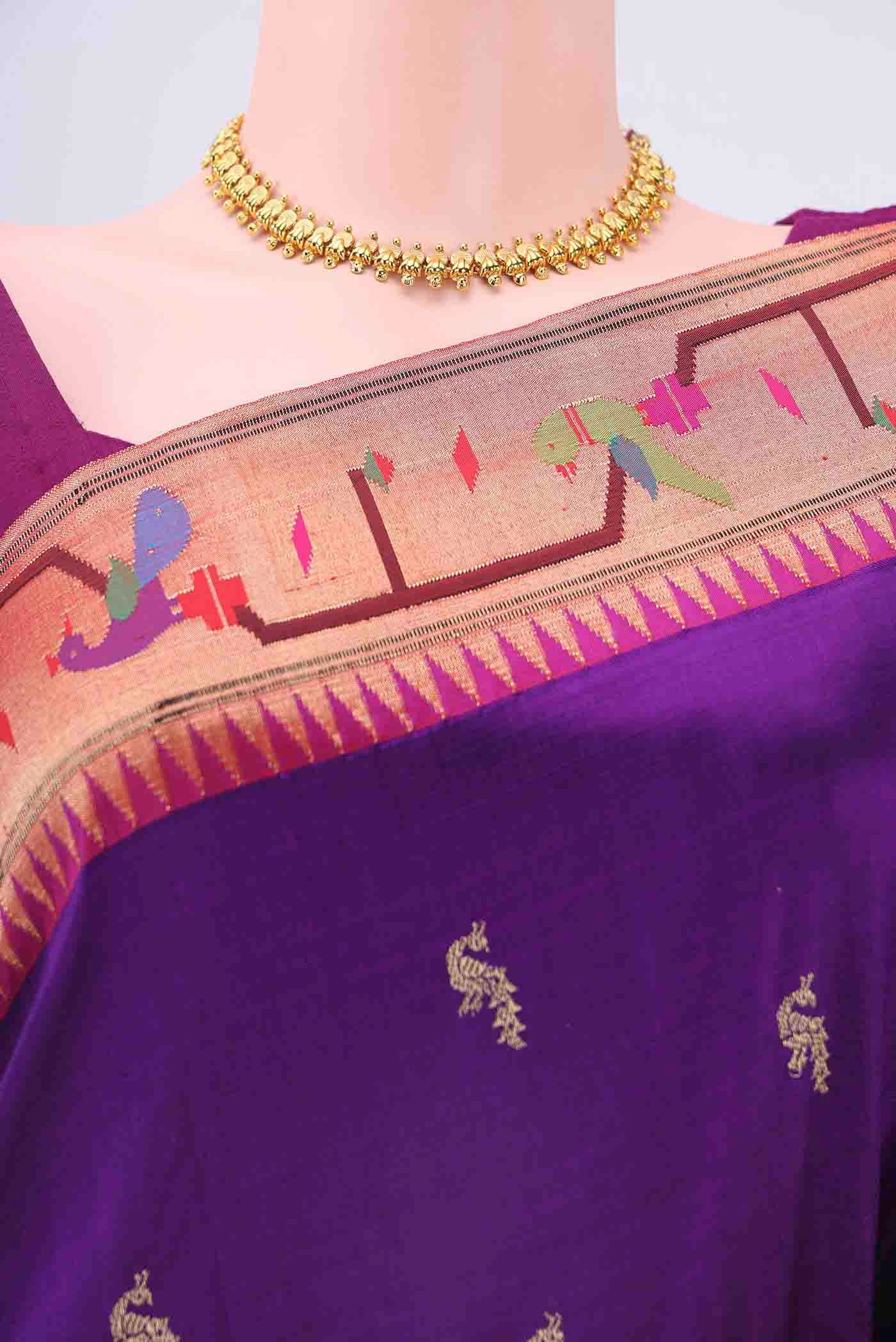 Purple Paithani Silk Saree - Image 2