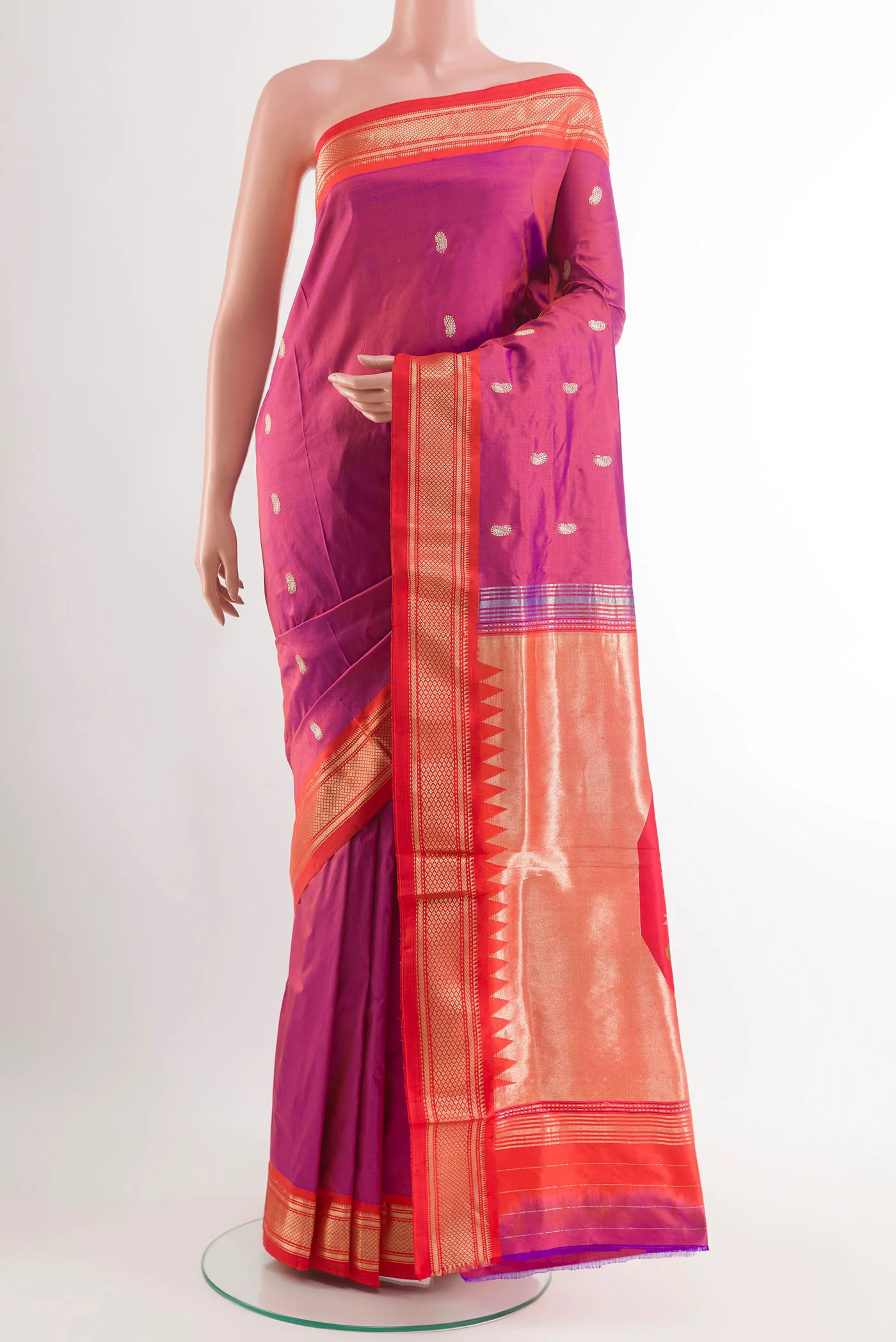 Purple Paithani Silk Saree