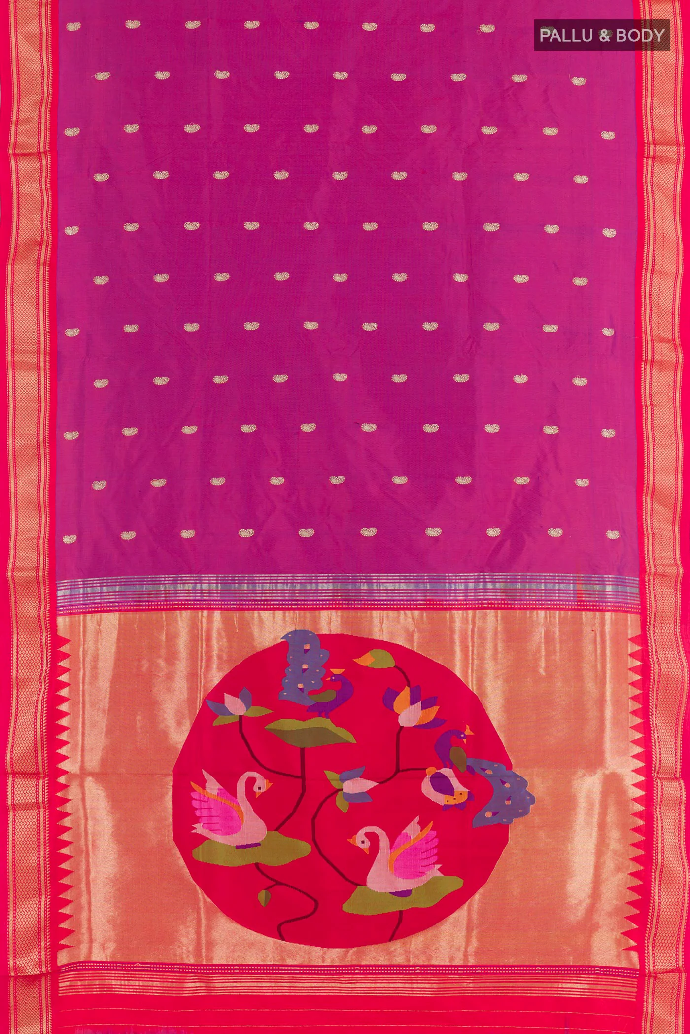 Purple Paithani Silk Saree - Image 5