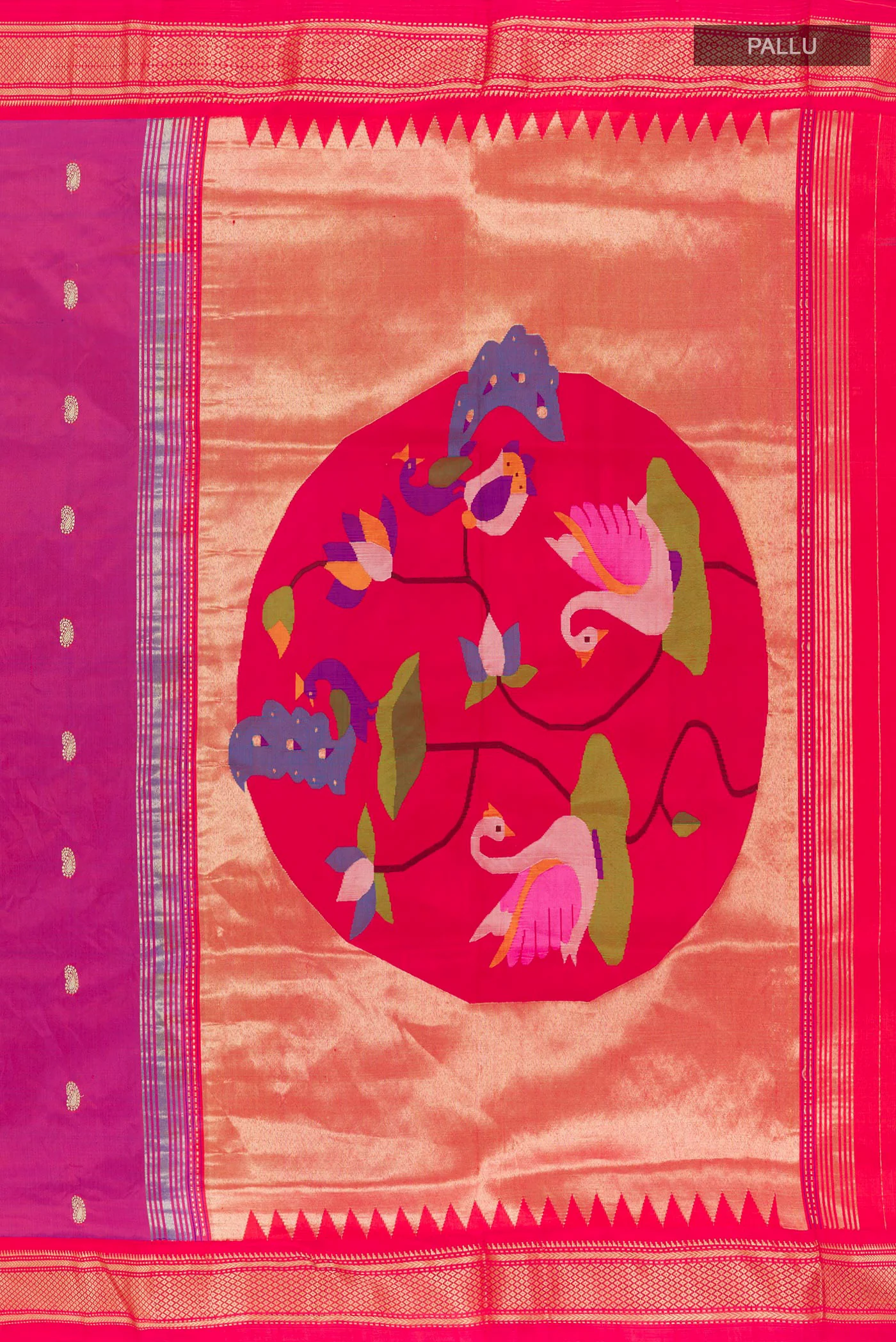 Purple Paithani Silk Saree - Image 6