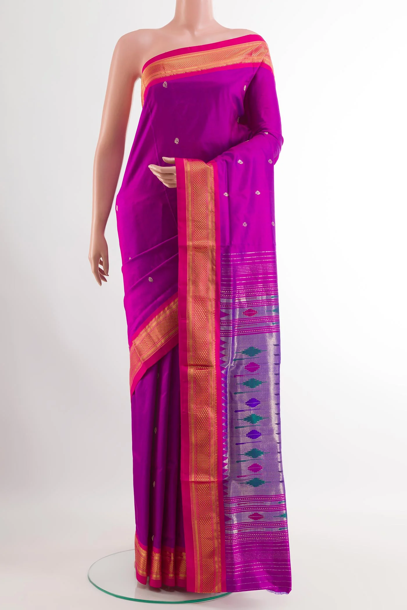 Purple Paithani Silk Saree