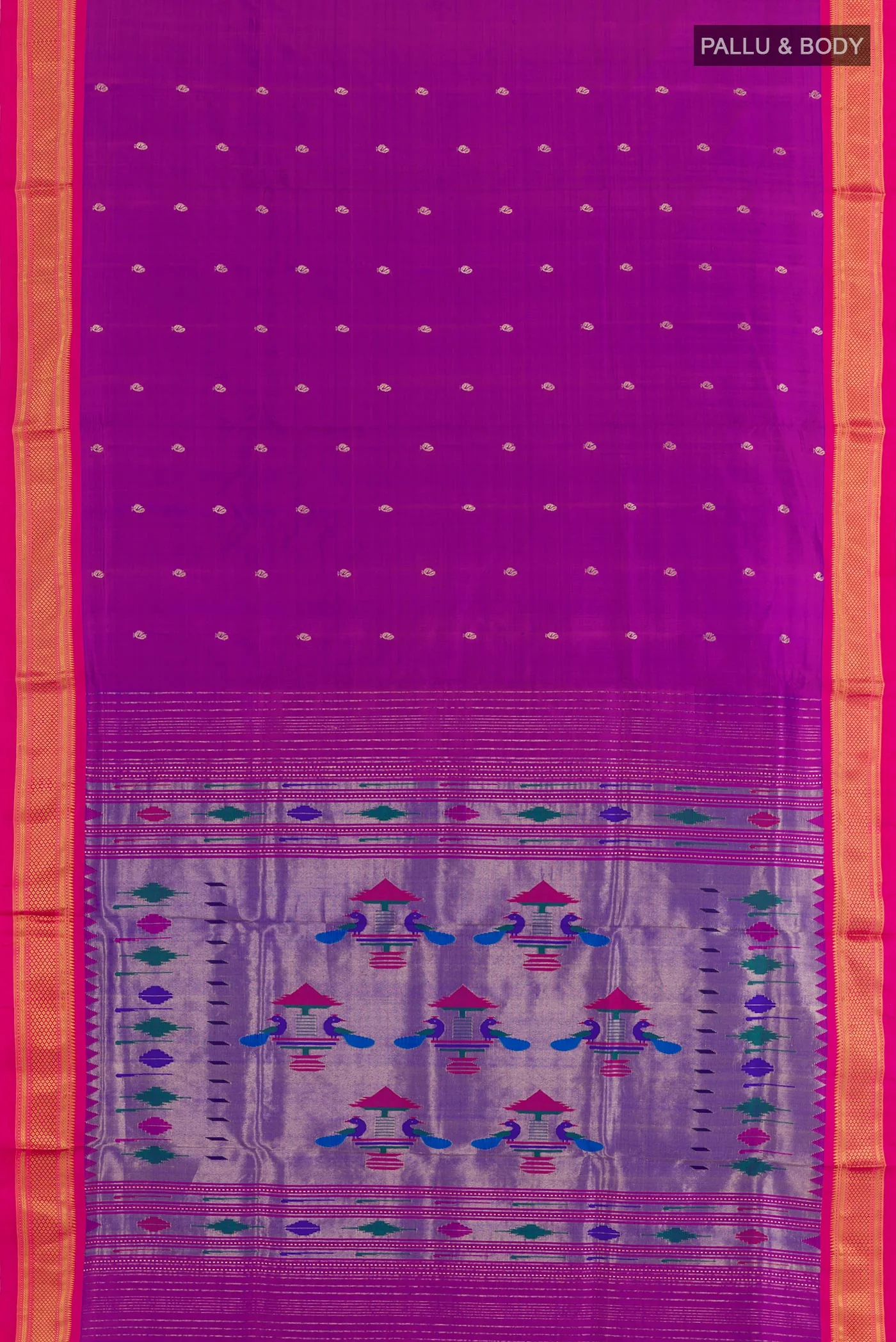 Purple Paithani Silk Saree - Image 3
