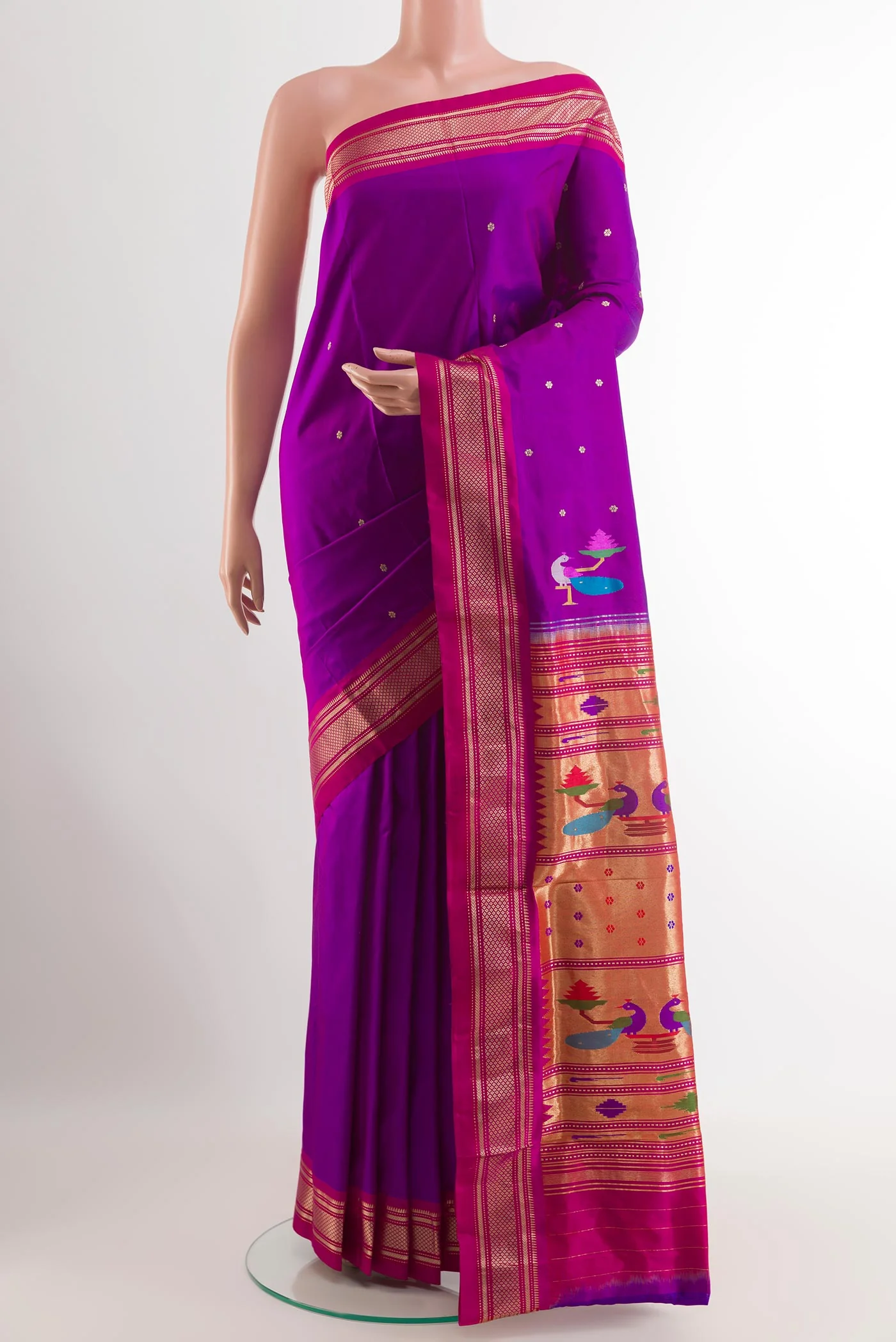 Purple Paithani Silk Saree