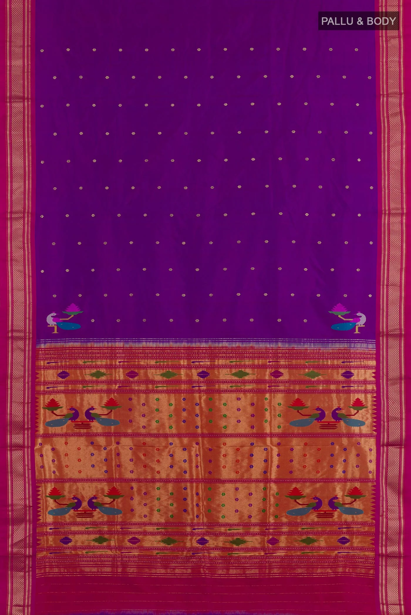 Purple Paithani Silk Saree - Image 5