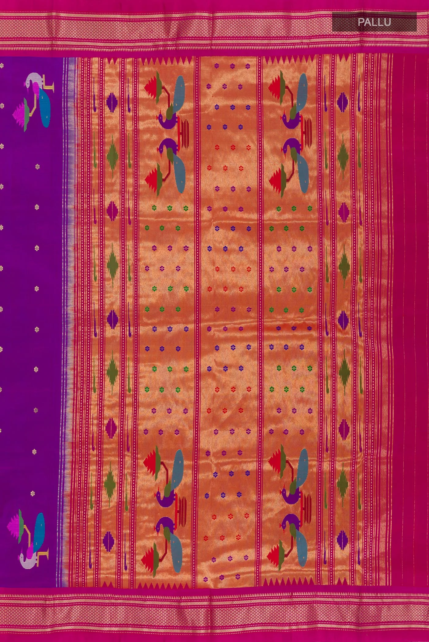 Purple Paithani Silk Saree - Image 6