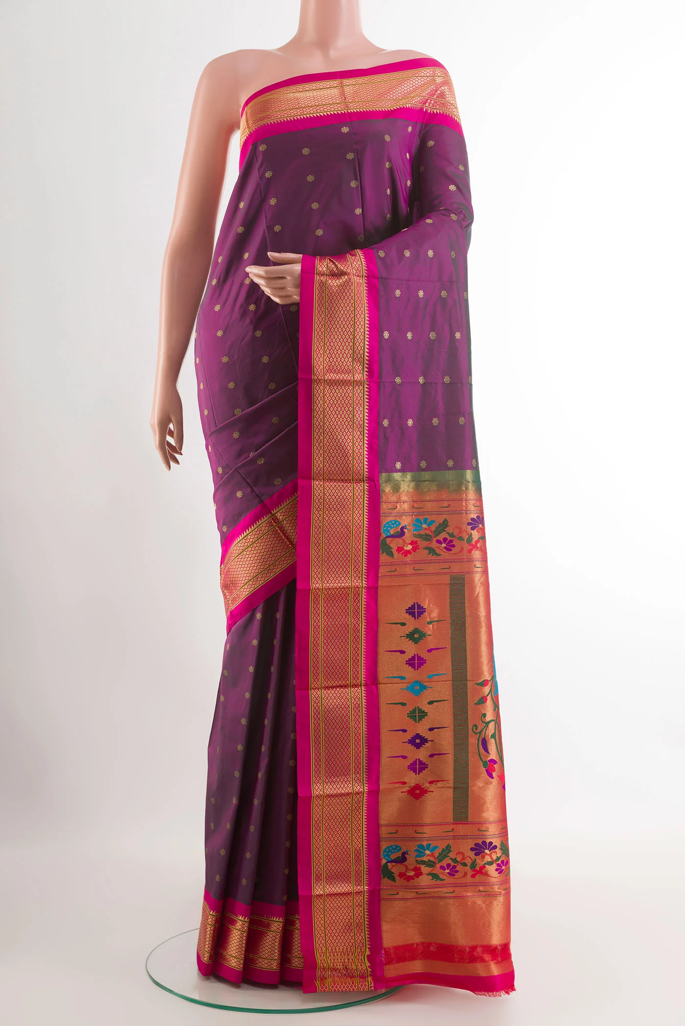 Purple Paithani Silk Saree