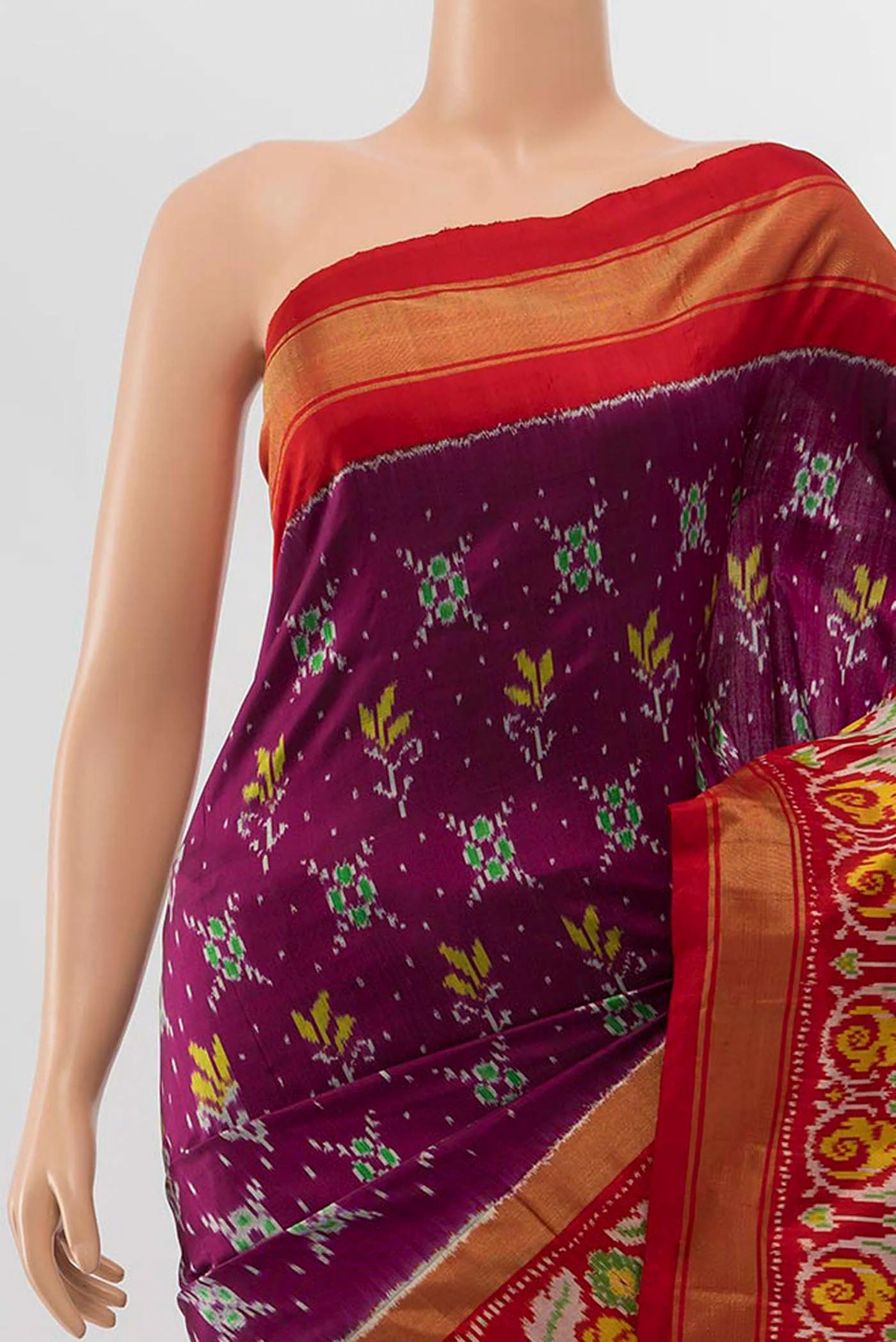 Purple Pochampally Silk Saree - Image 2