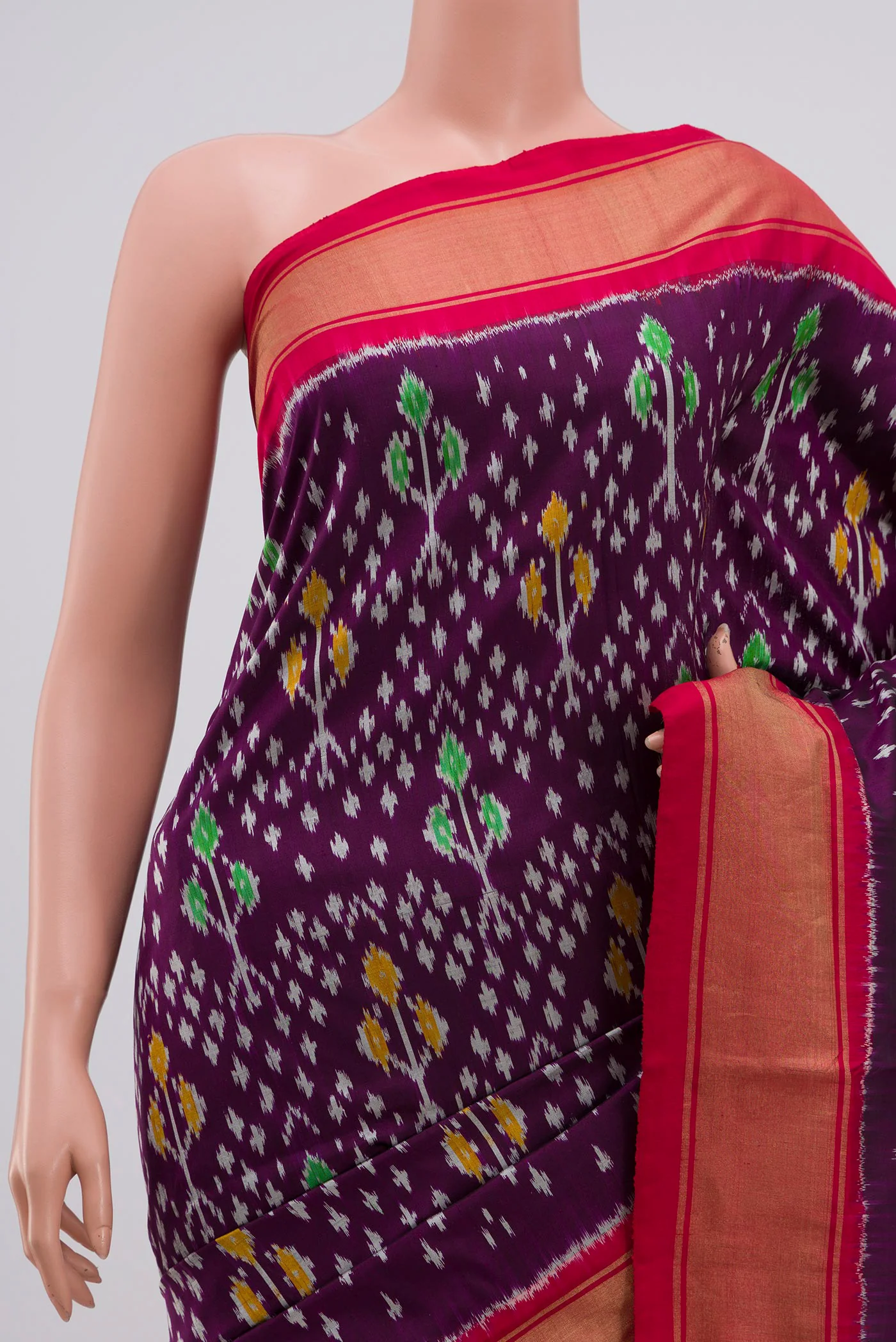 Purple Pochampally Silk Saree - Image 2