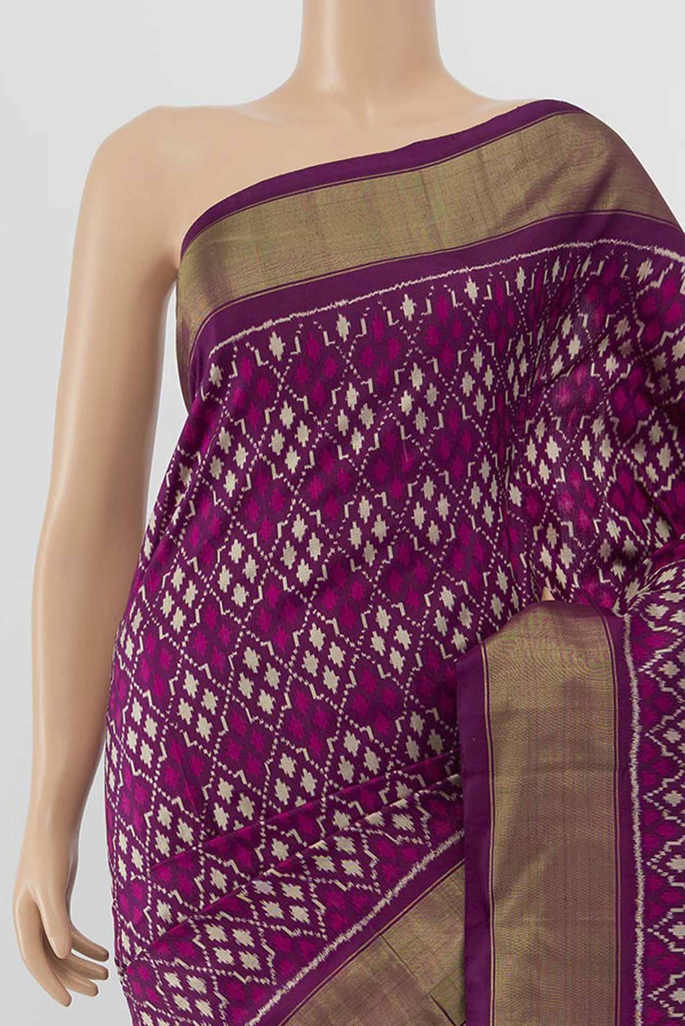 Purple Pochampally Silk Saree - Image 2