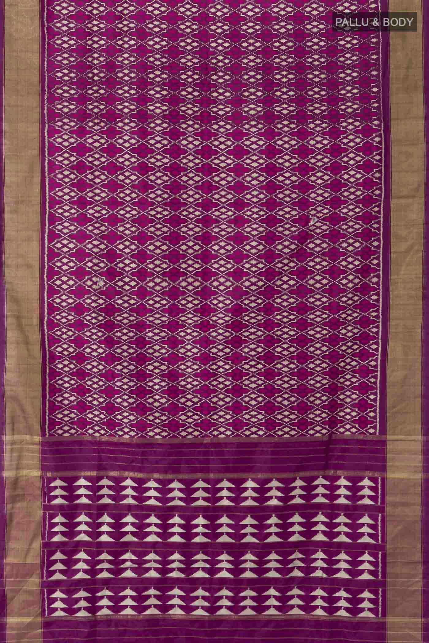 Purple Pochampally Silk Saree - Image 5