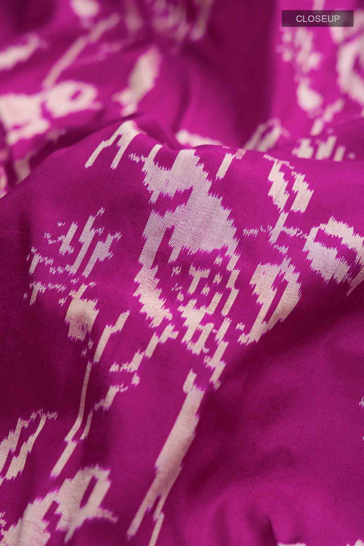 Purple Pochampally Silk Saree - Image 3