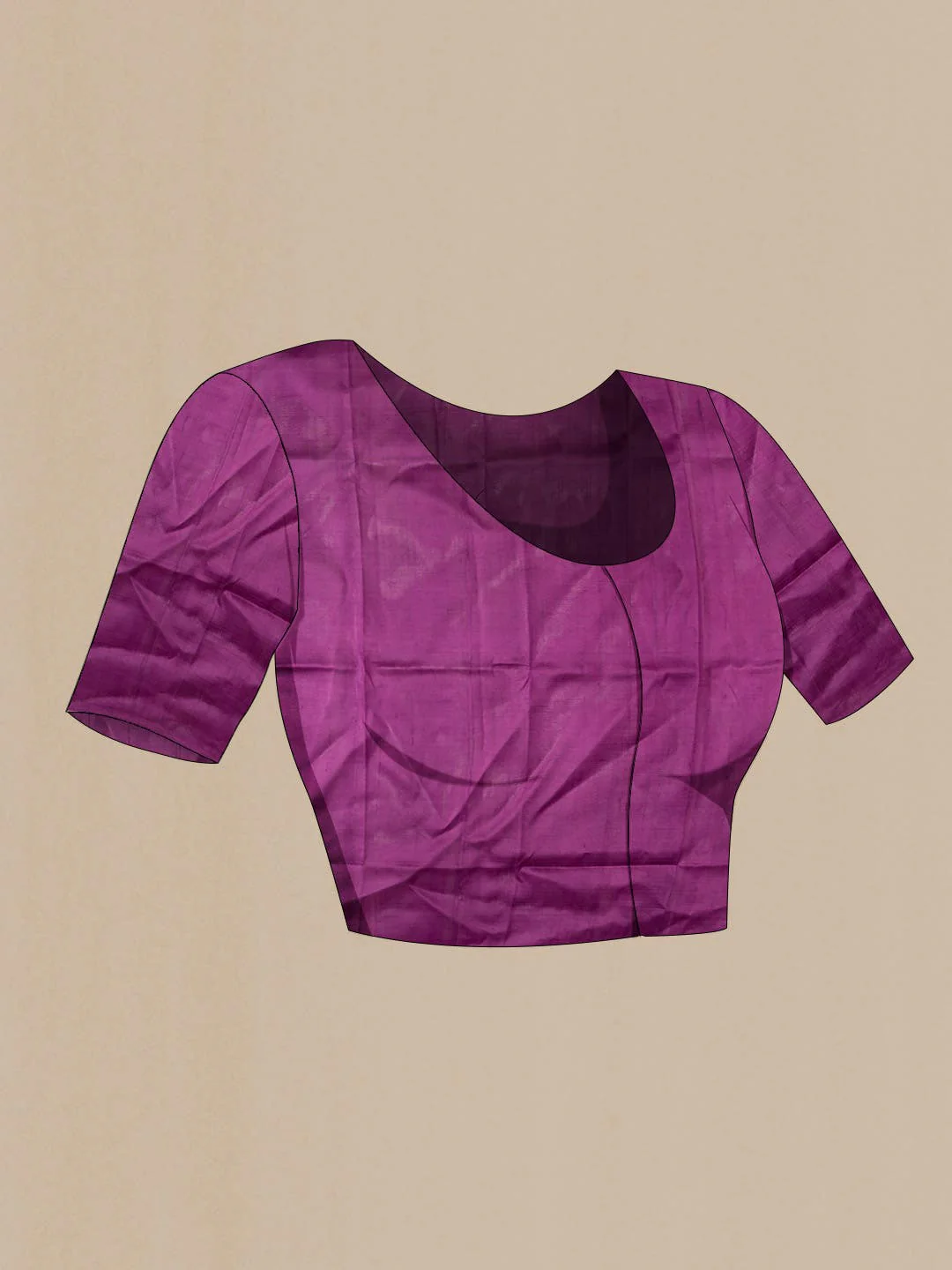Purple Printed Silk Saree - Image 3