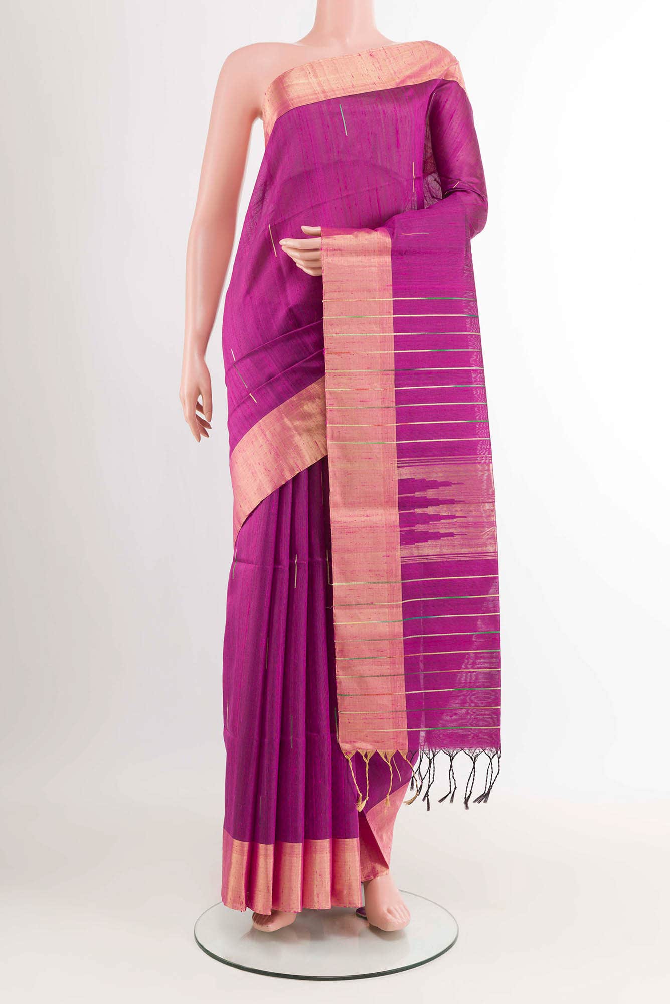 Magenta Raw Silk Saree