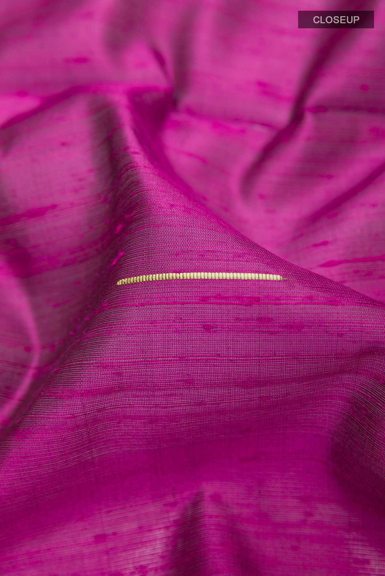 Magenta Raw Silk Saree - Image 2