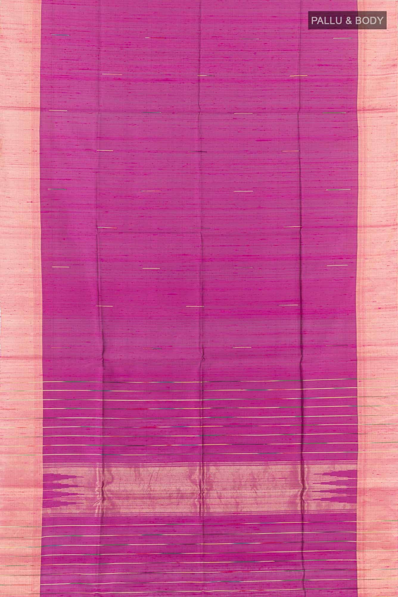 Magenta Raw Silk Saree - Image 3
