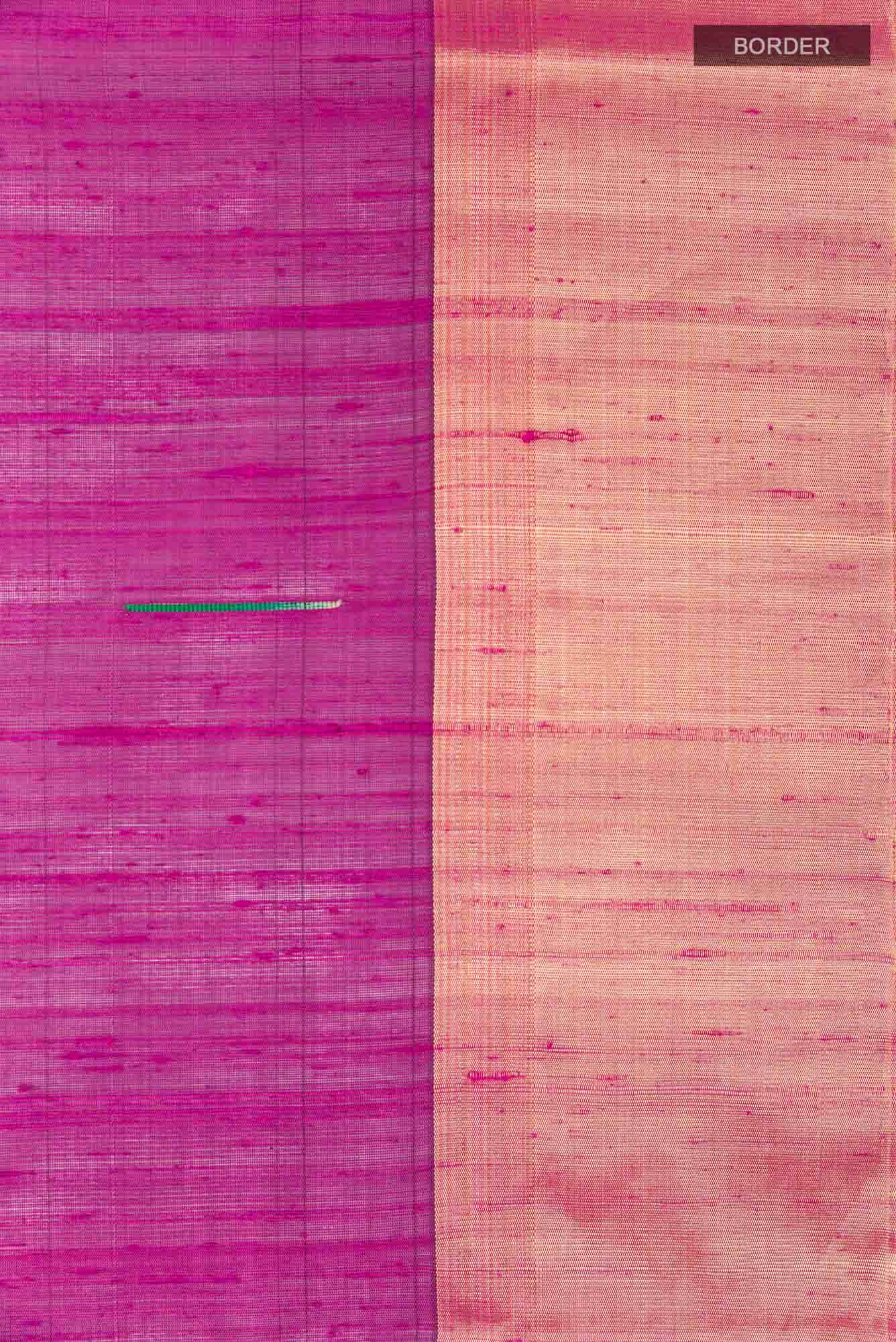 Magenta Raw Silk Saree - Image 4