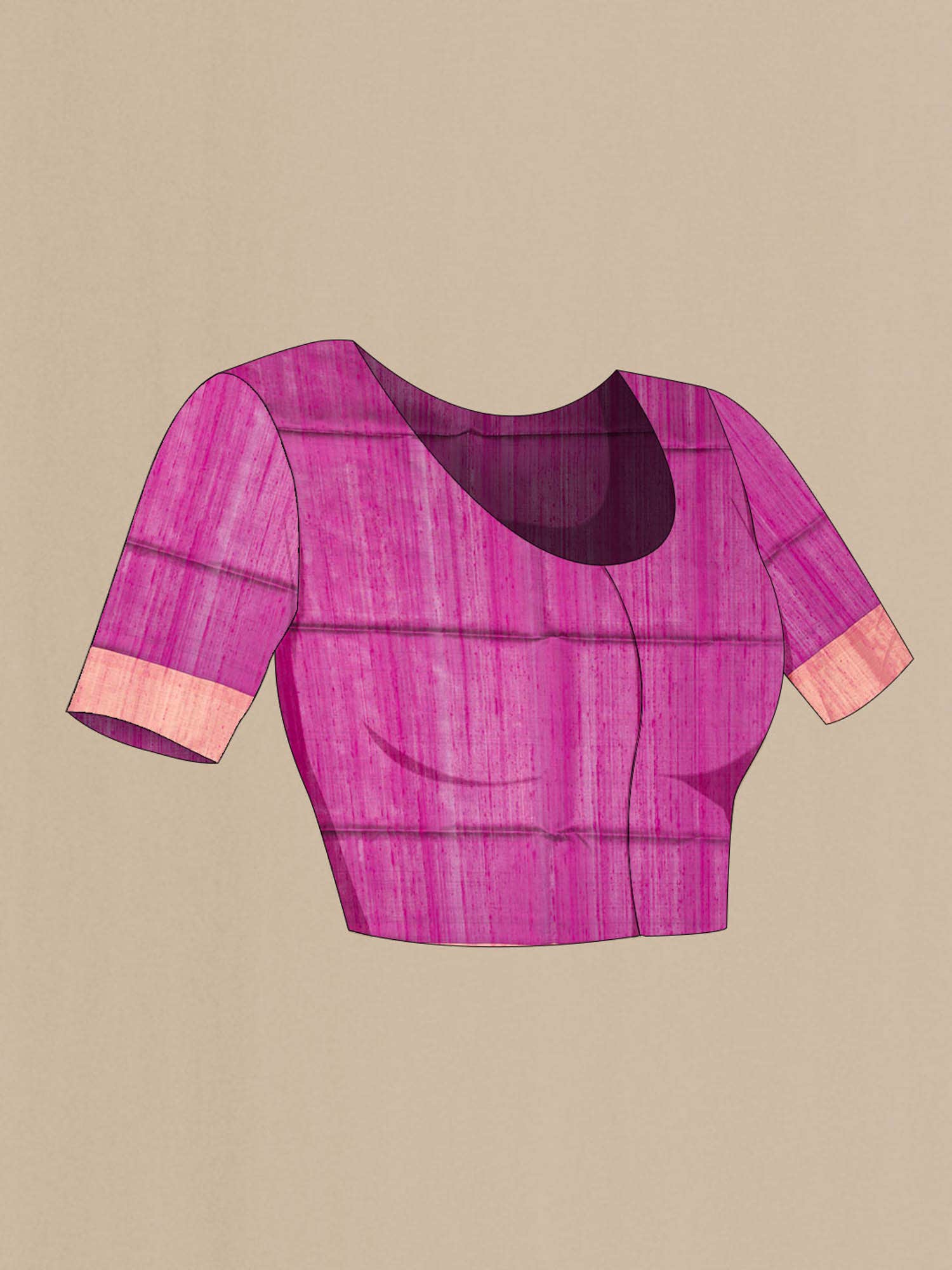 Magenta Raw Silk Saree - Image 5
