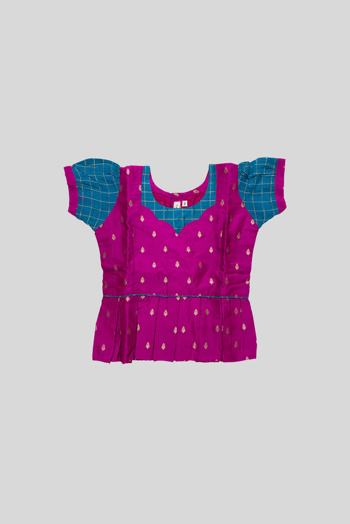 Purple Readymade Cotton Pavadai Set  | Lehanga & Blouse - Image 4