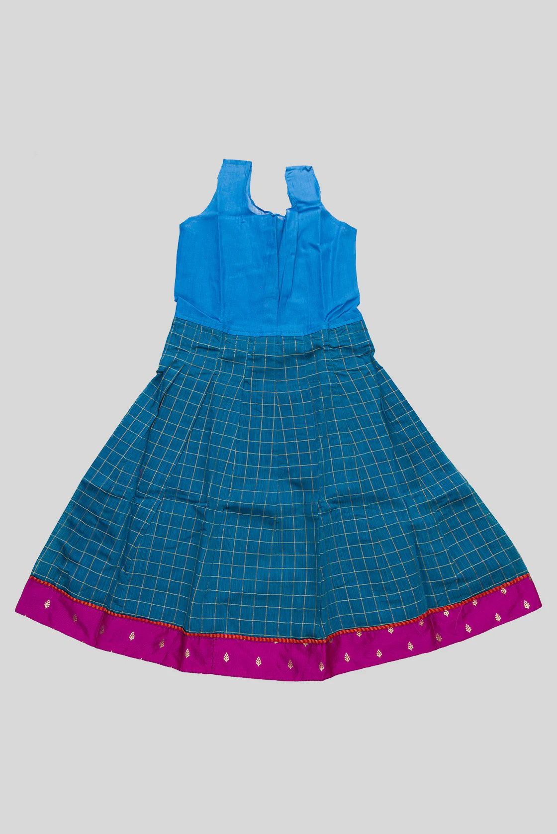 Purple Readymade Cotton Pavadai Set  | Lehanga & Blouse - Image 5
