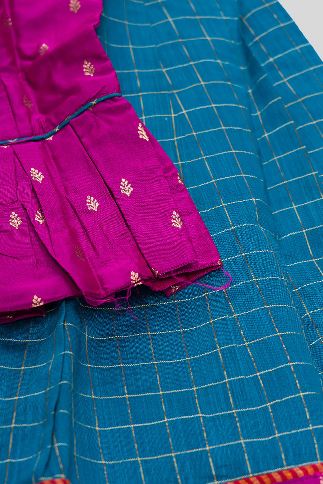 Purple Readymade Cotton Pavadai Set  | Lehanga & Blouse - Image 6