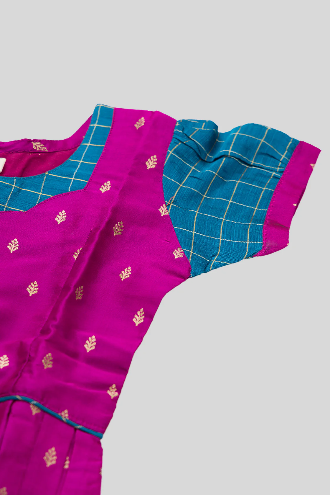 Purple Readymade Cotton Pavadai Set  | Lehanga & Blouse - Image 7