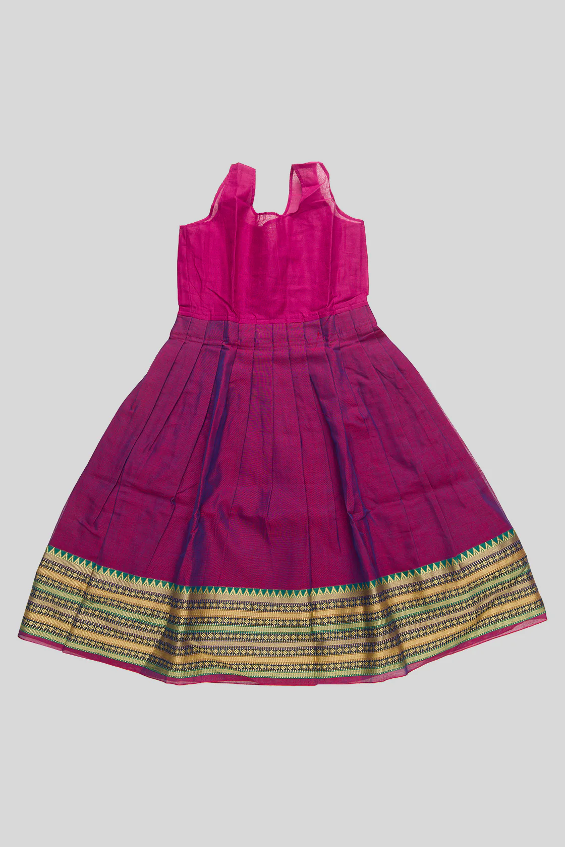 Purple Readymade Cotton Pavadai Set  | Lehanga & Blouse - Image 5
