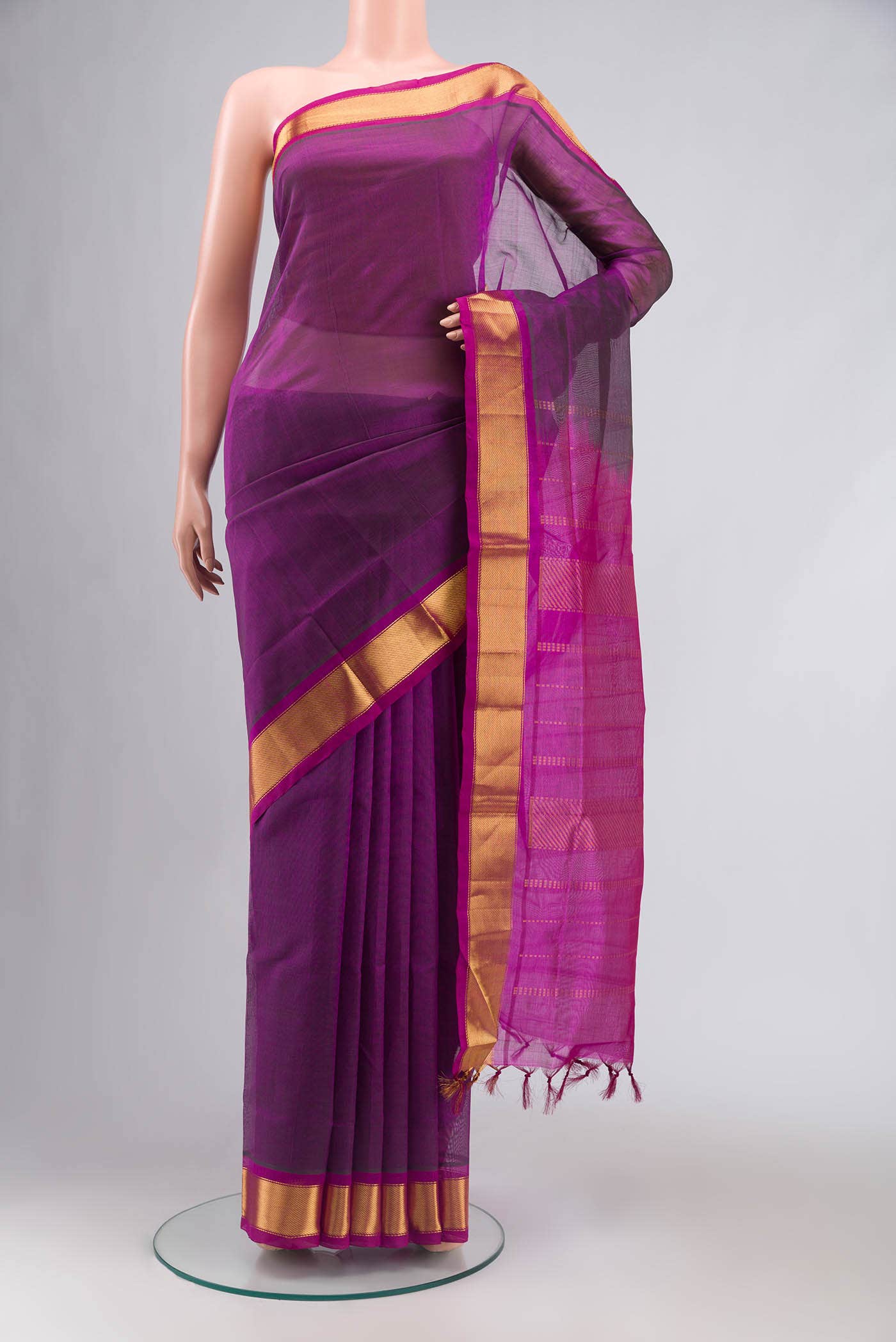 Purple Silk Cotton Saree