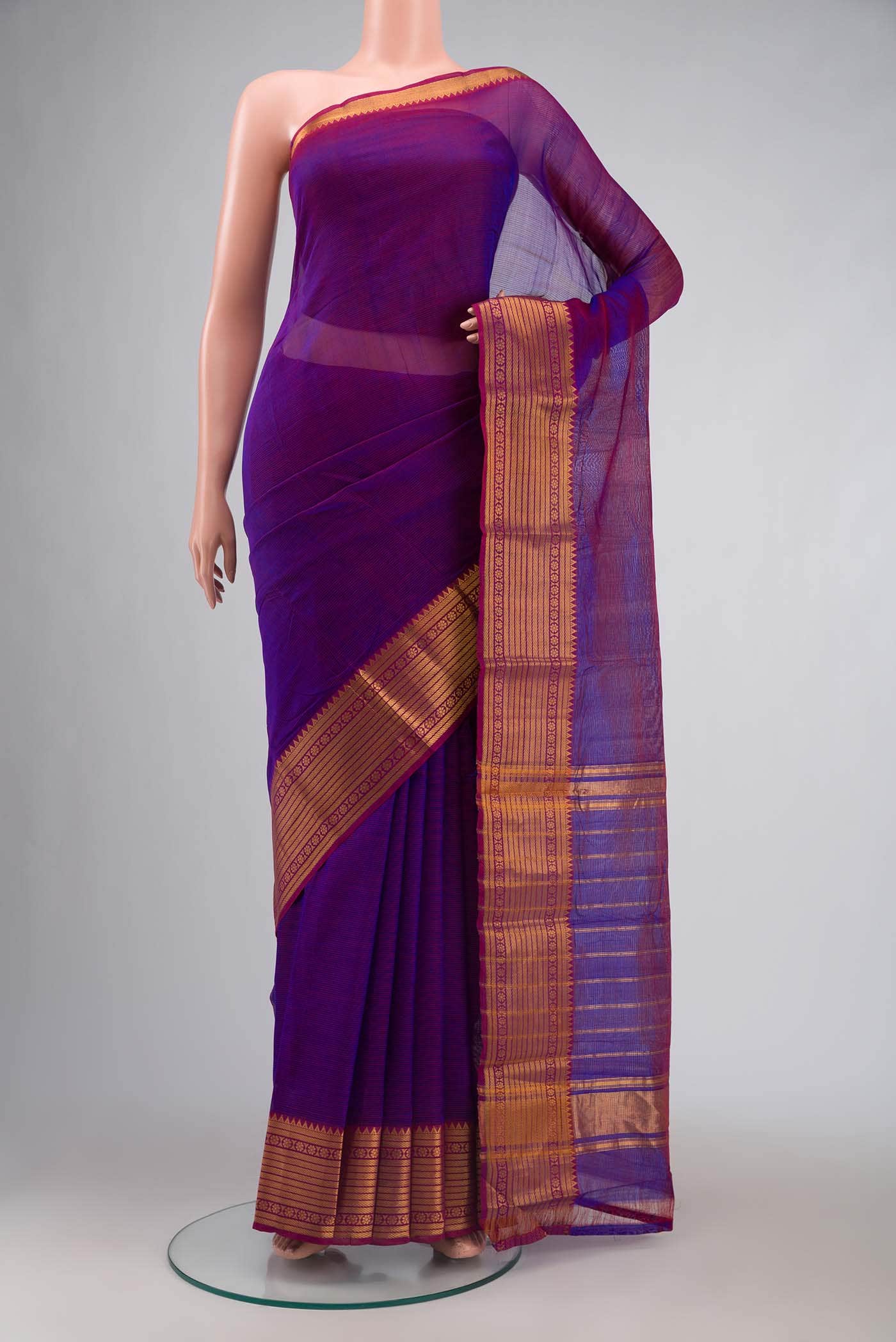 Purple Silk Cotton Saree