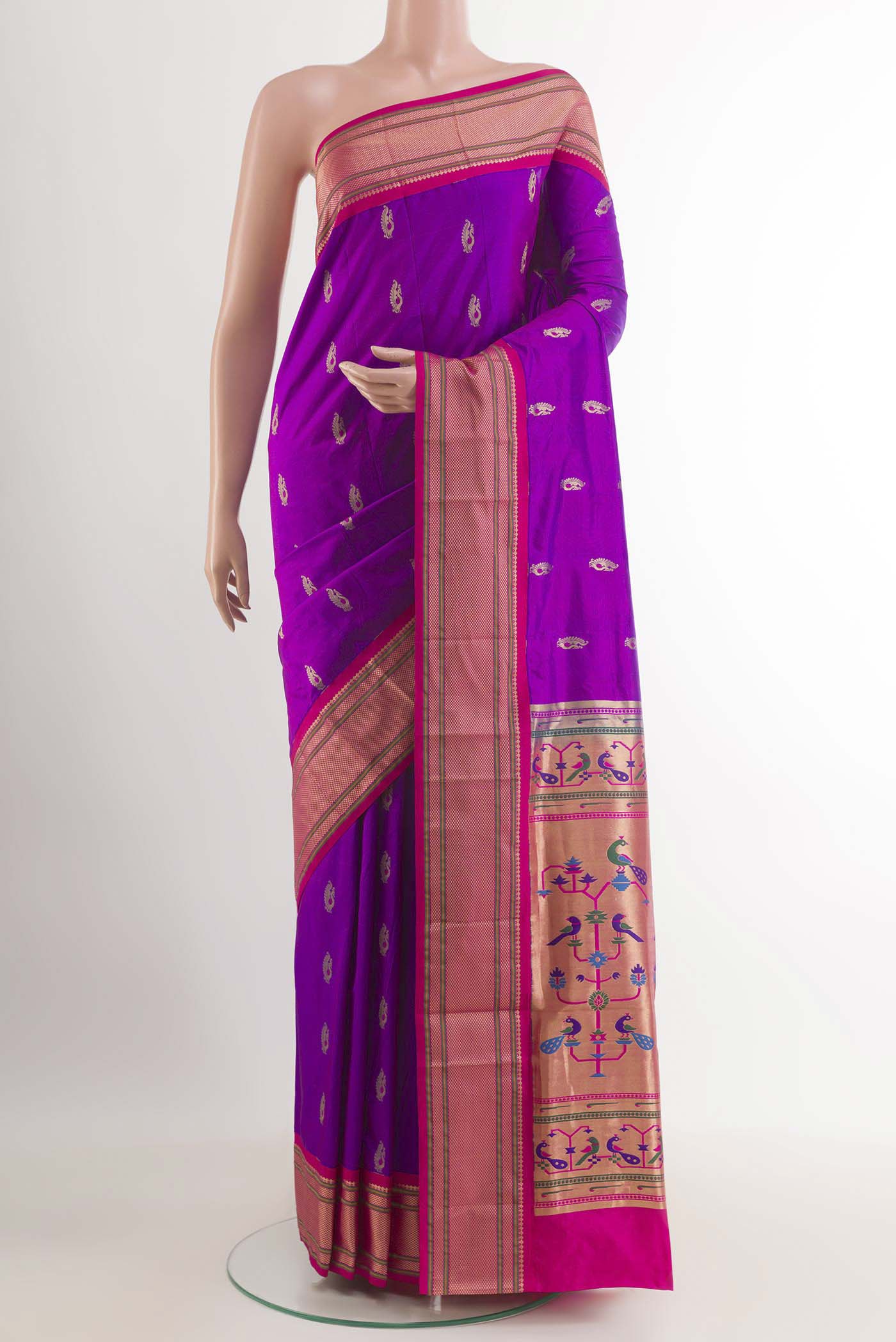 Purple Paithani Silk Saree