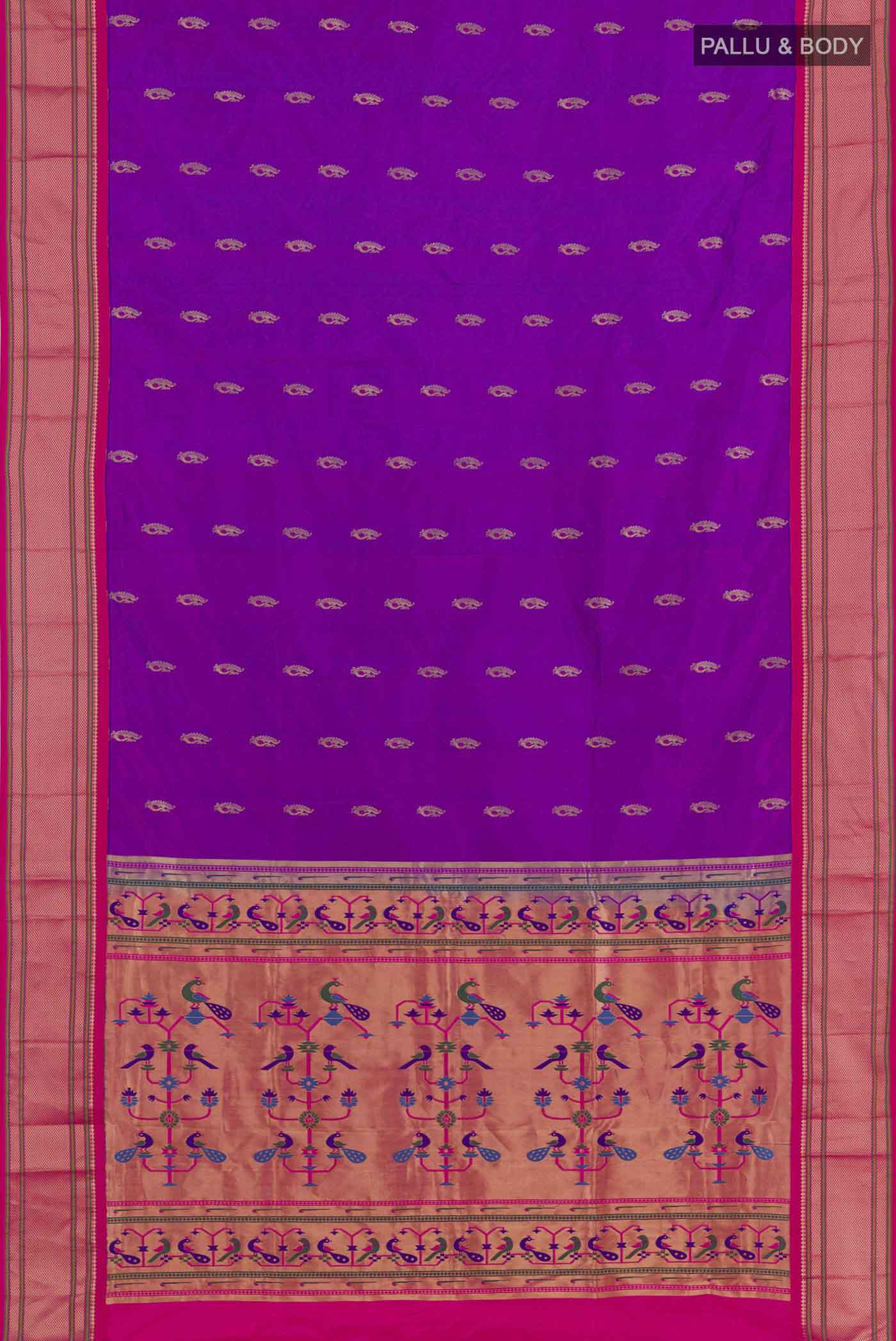 Purple Paithani Silk Saree - Image 3