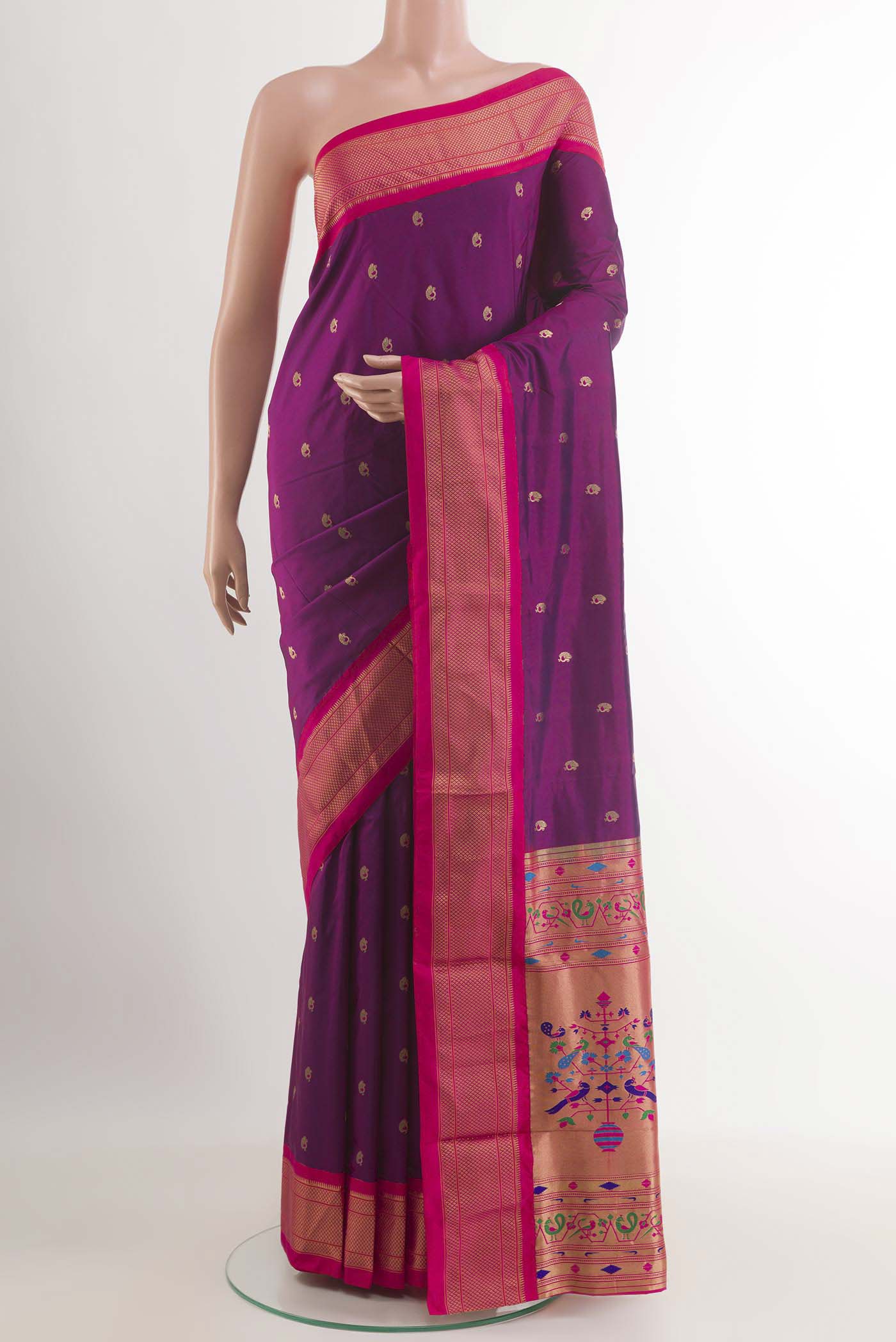 Purple Paithani Silk Saree