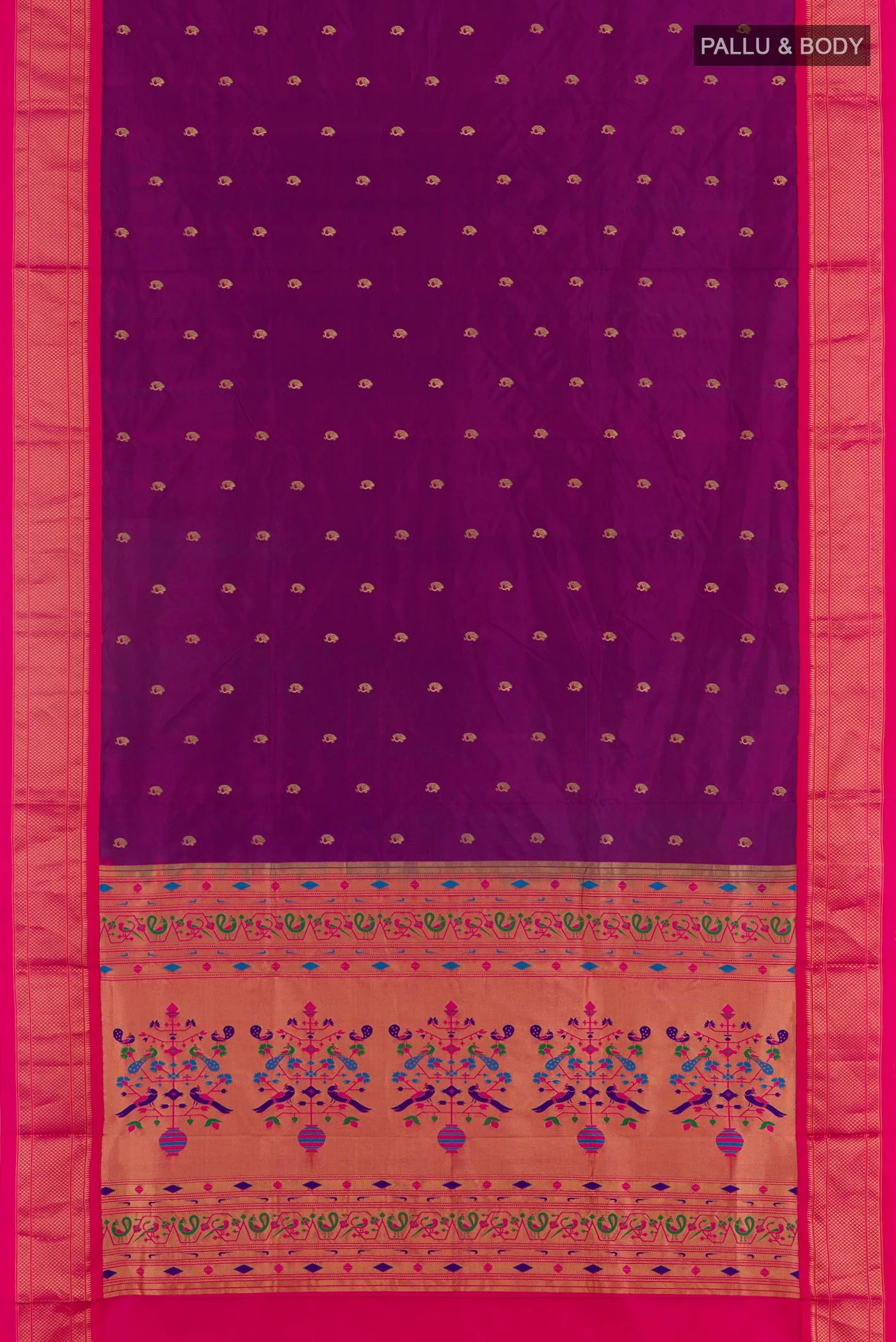 Purple Paithani Silk Saree - Image 3