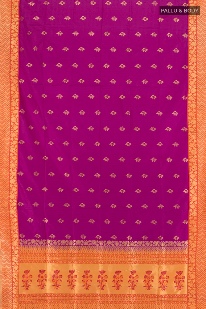 Magenta Soft Silk Saree - Image 5