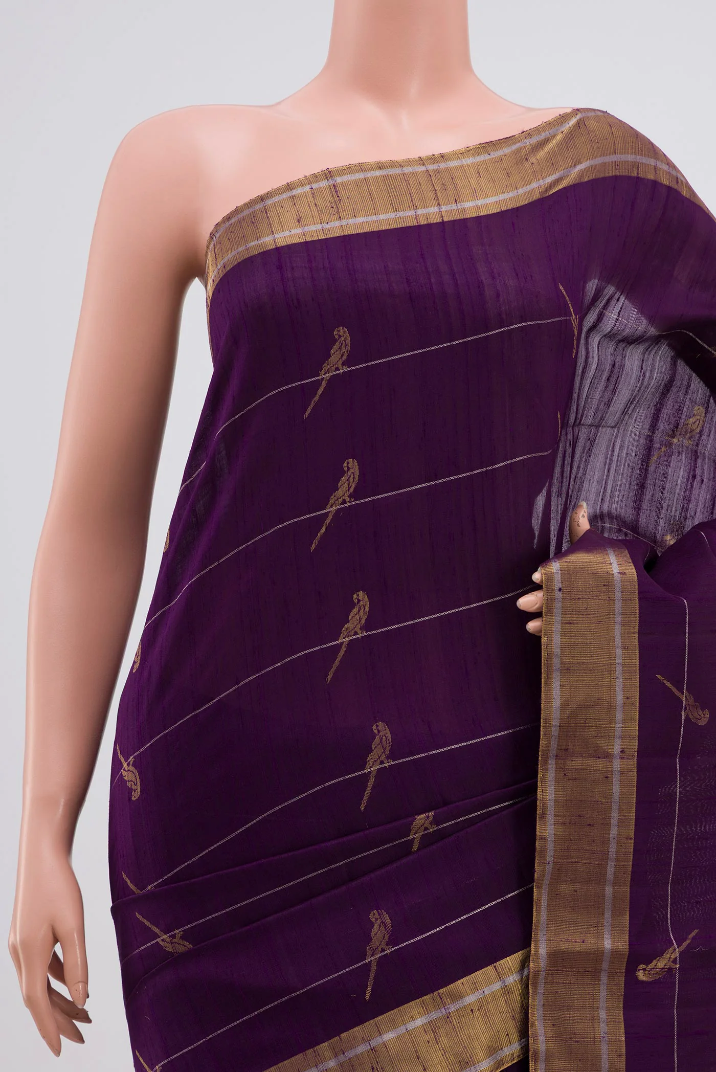 Violet Soft Silk Saree - Image 2