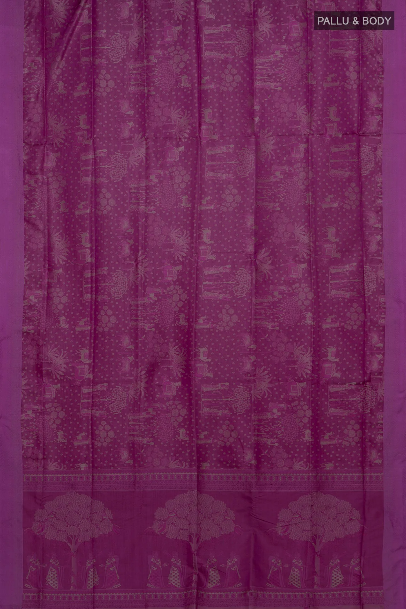 Magenta Soft Silk Saree - Image 5