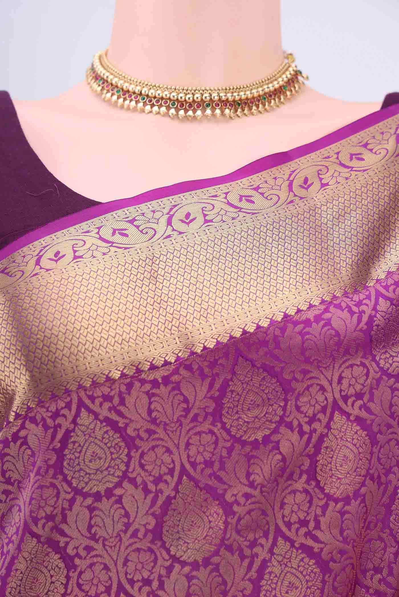 Purple Soft Silk Saree - Image 2