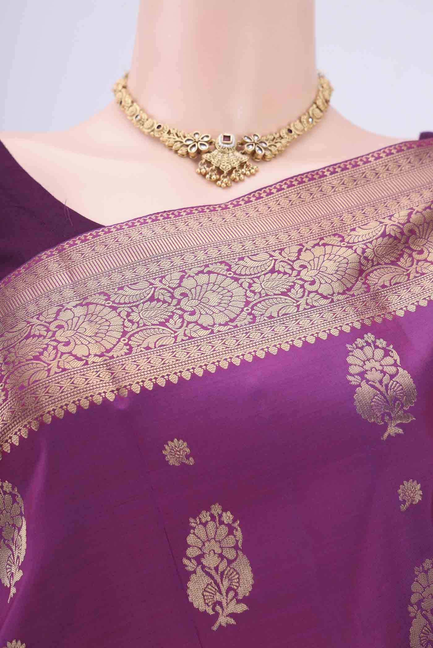 Purple Soft Silk Saree - Image 2