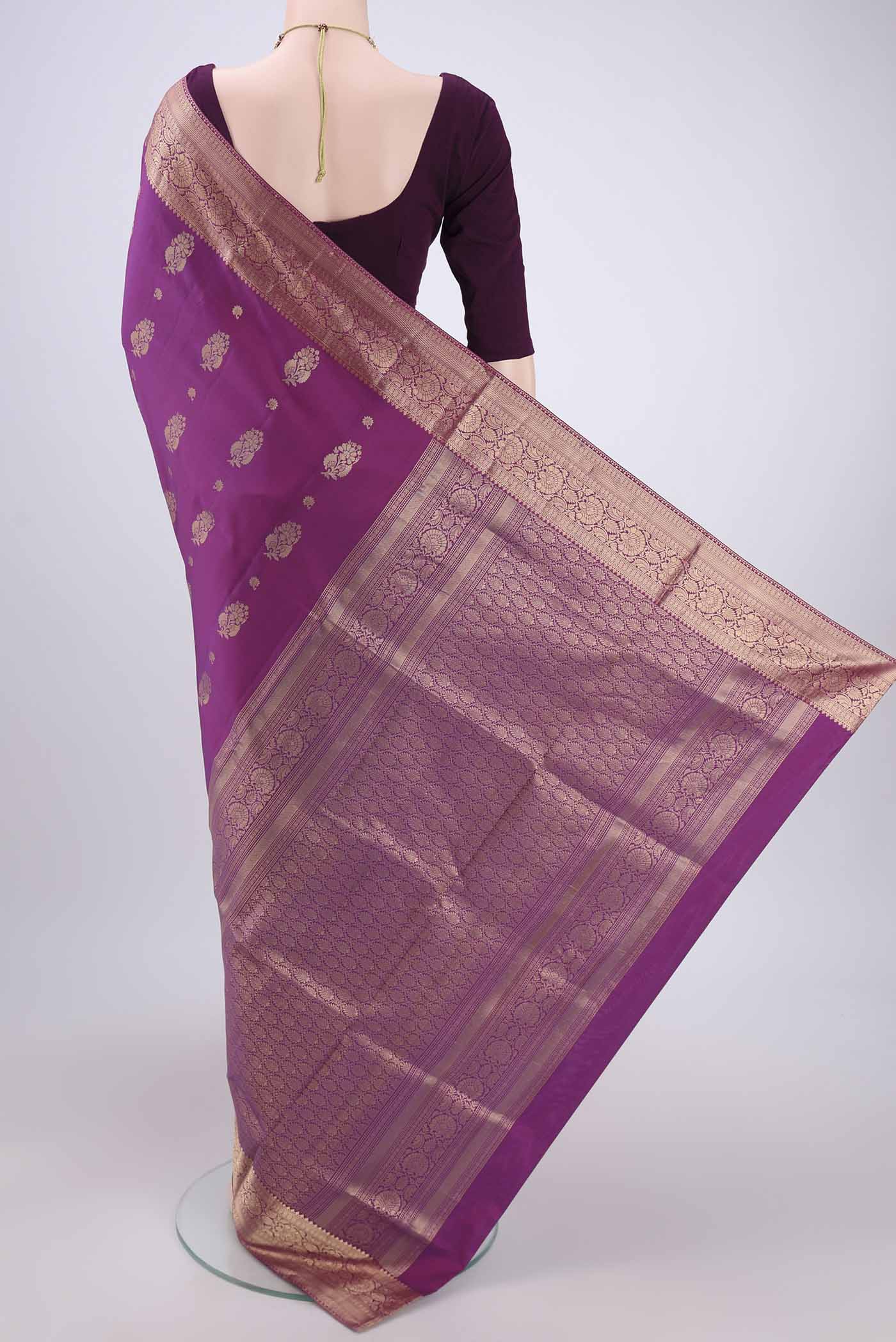 Purple Soft Silk Saree - Image 3