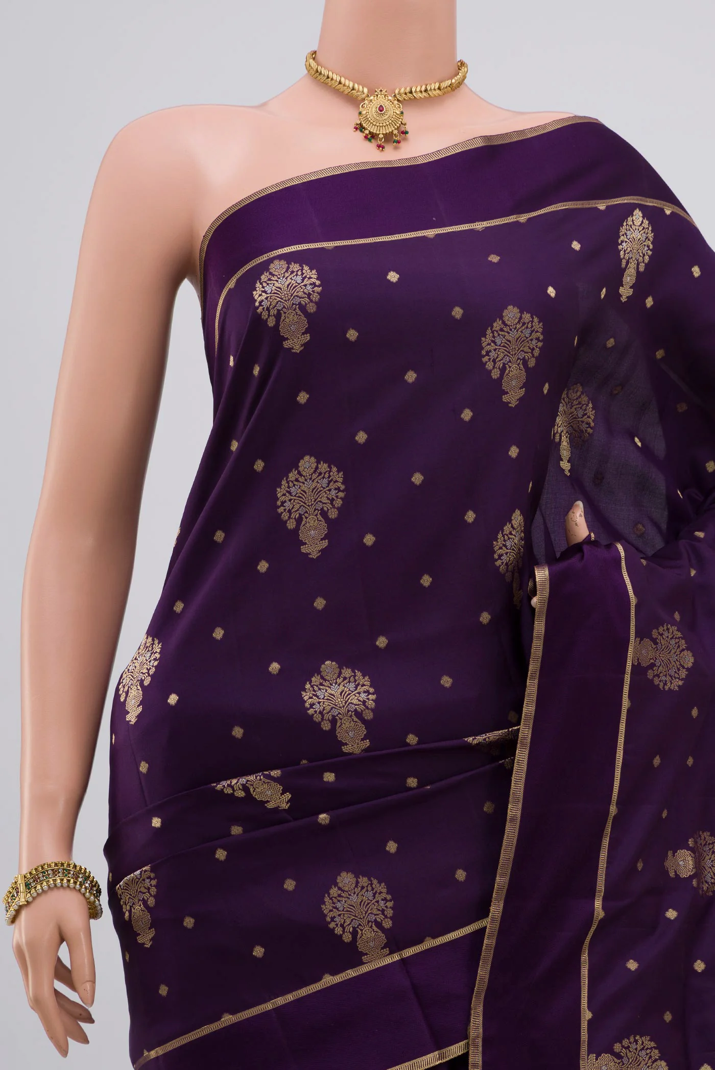 Purple Soft Silk Saree - Image 2