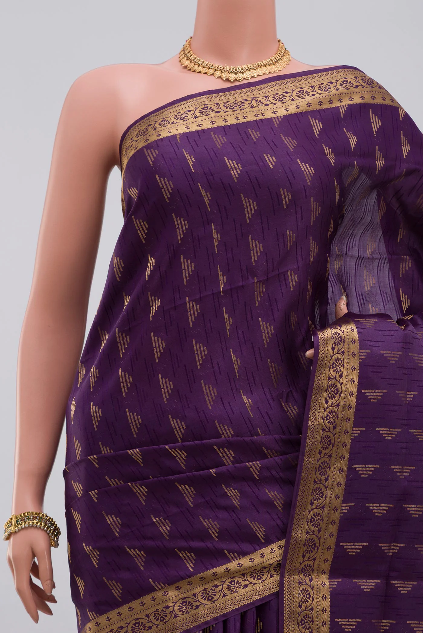 Violet Soft Silk Saree - Image 2