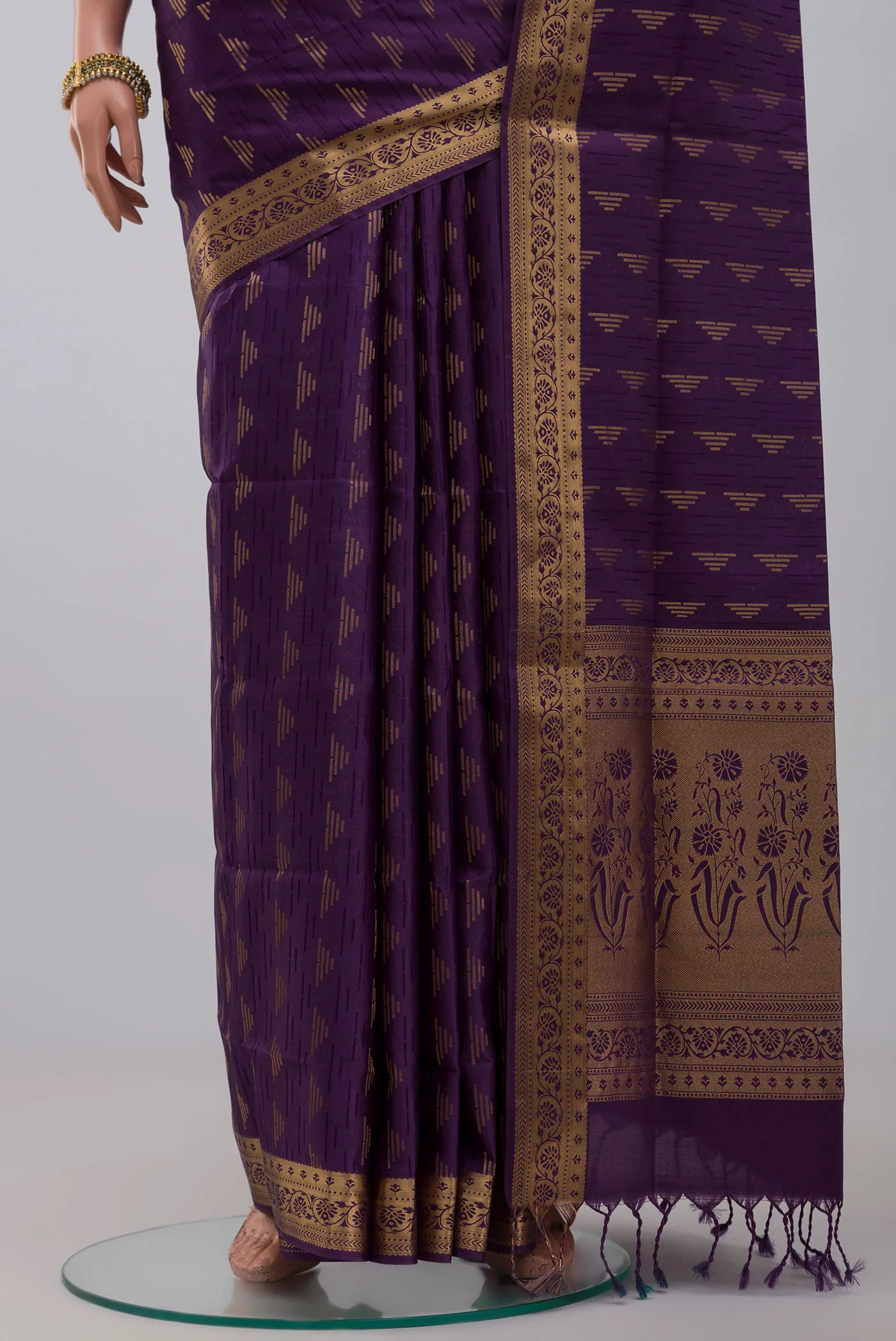 Violet Soft Silk Saree - Image 3