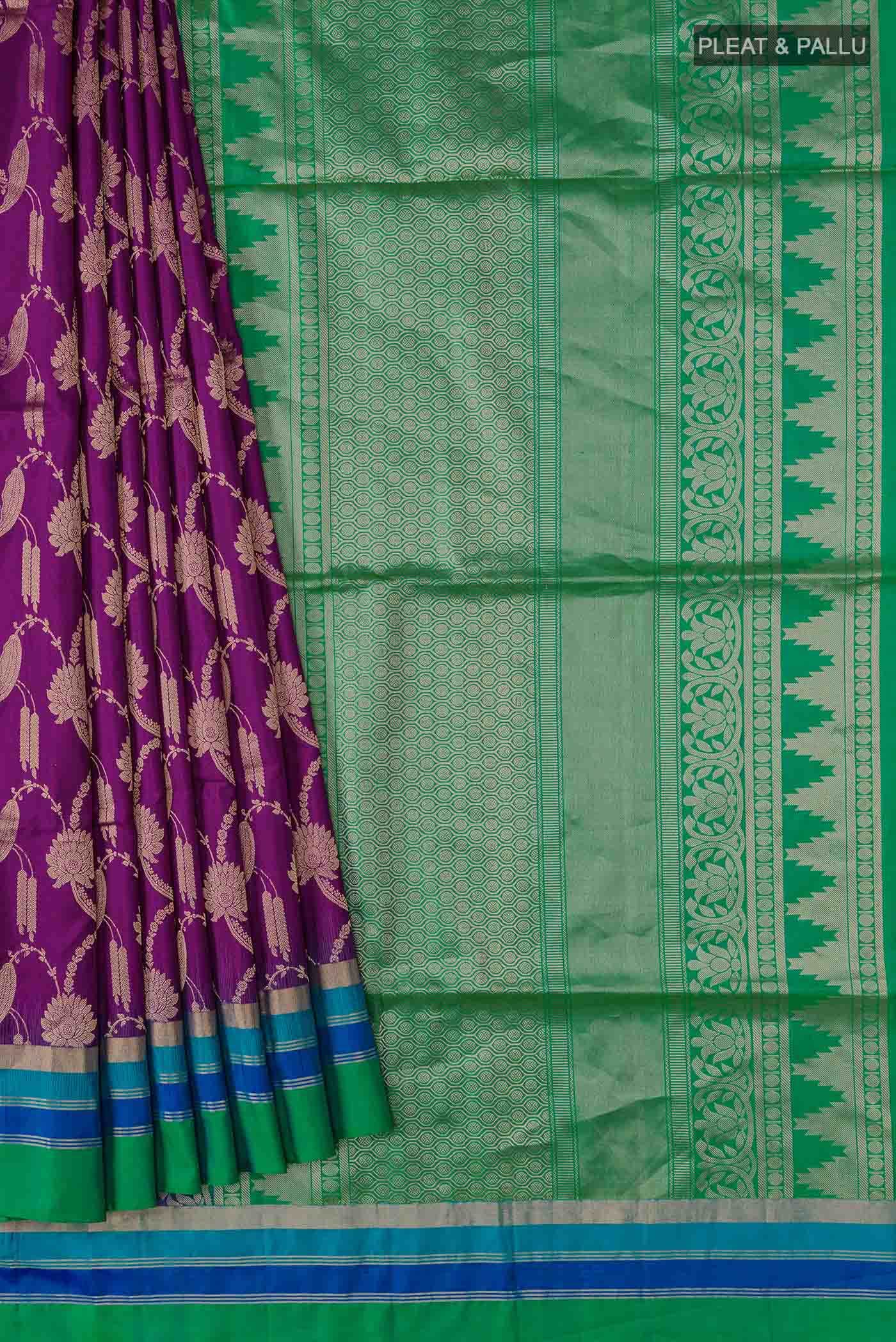 Purple Soft Silk Saree - Image 2