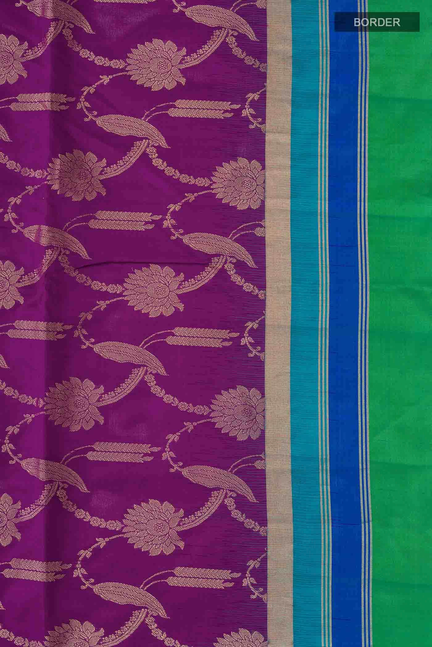 Purple Soft Silk Saree - Image 5